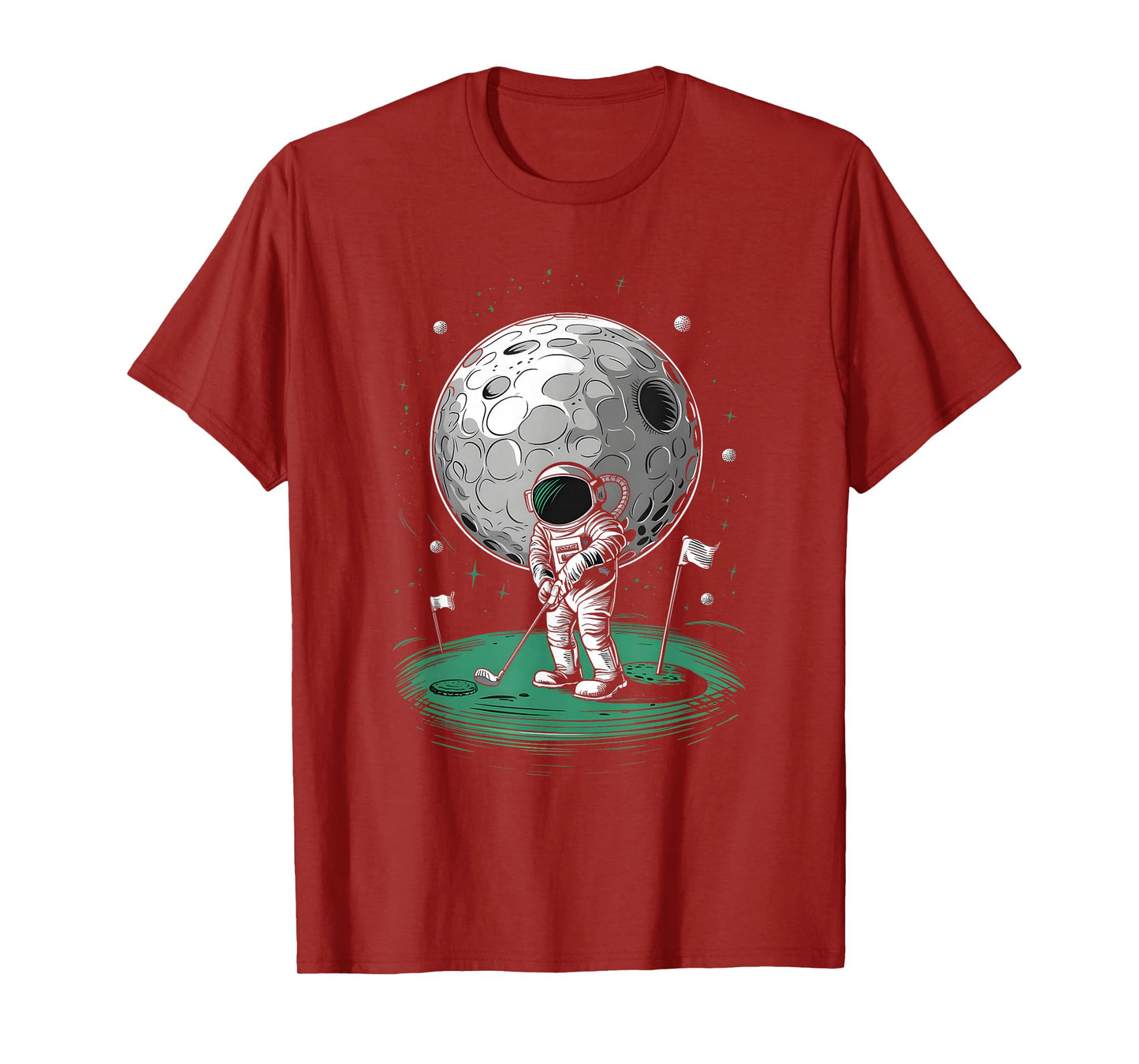 Astronaut Golfing On Moon Funny Golf T-Shirt
