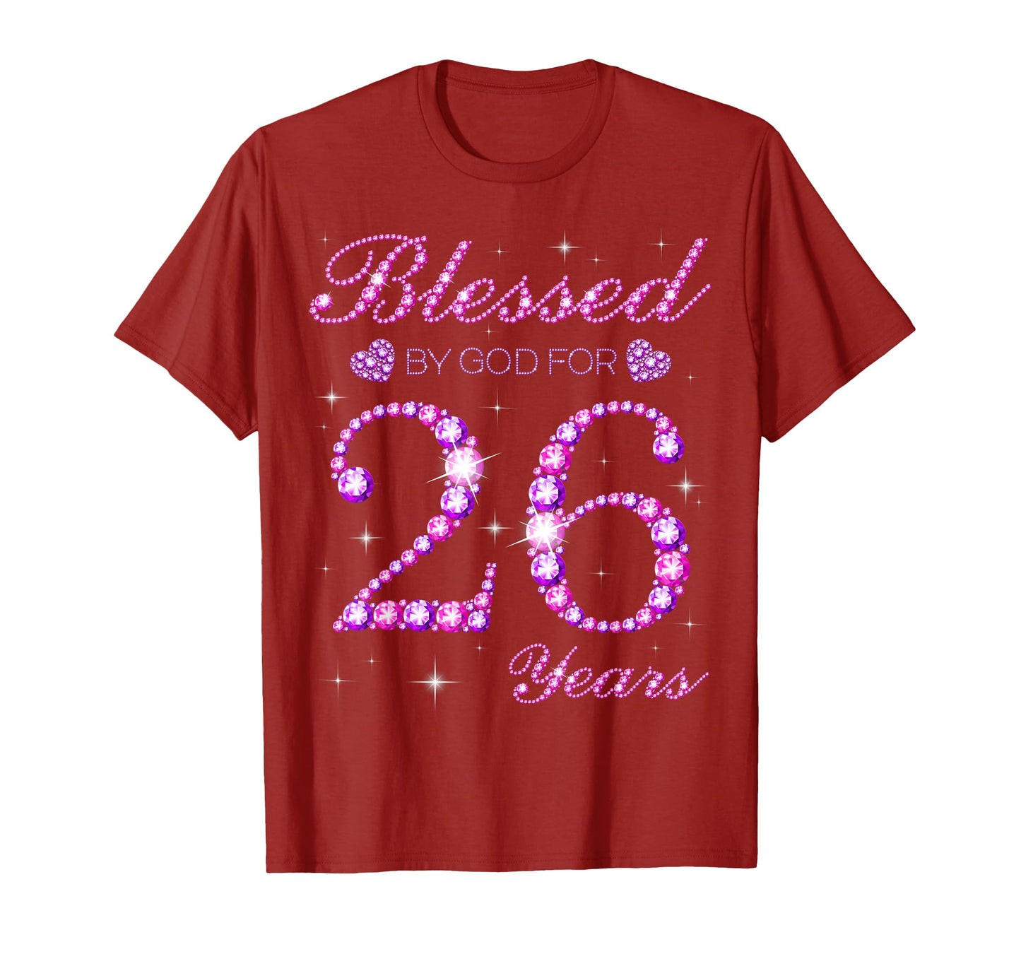 Blessed by God for 26 Years Old 26th Birthday Party T-Shirt