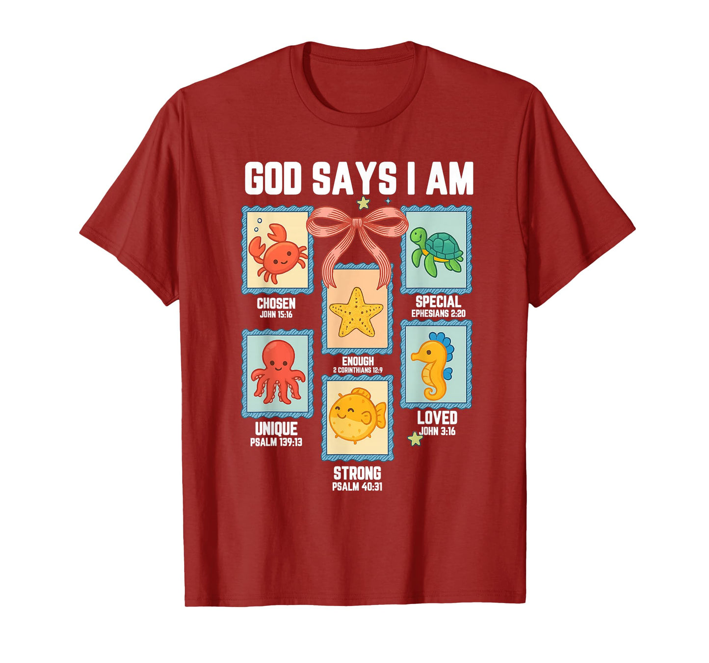 God Says I Am Sea Animals Ocean Kids Toddler Christian Funny T-Shirt