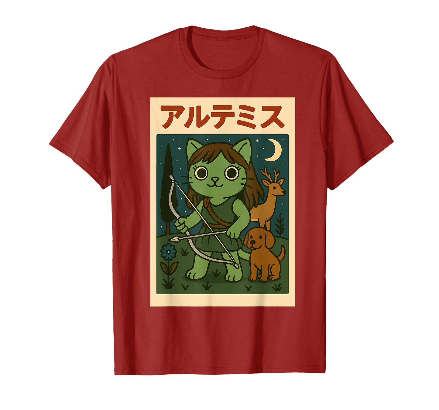 Kawaii Artemis Cat Goddess - Greek/Roman Mythology Anime T-Shirt