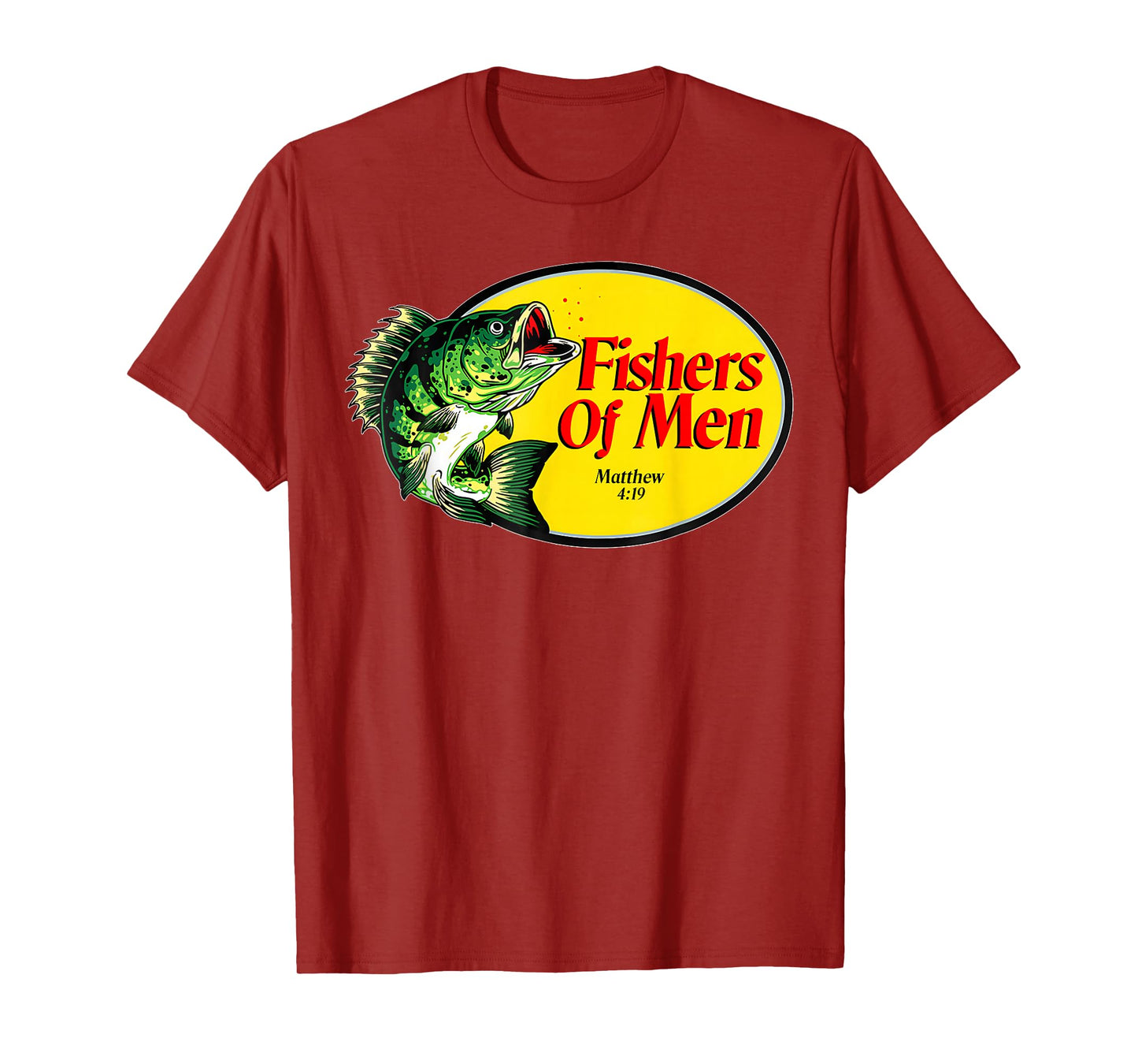 Fishers of Men Matthew 4:19 Christian Fishing Bible Verse T-Shirt