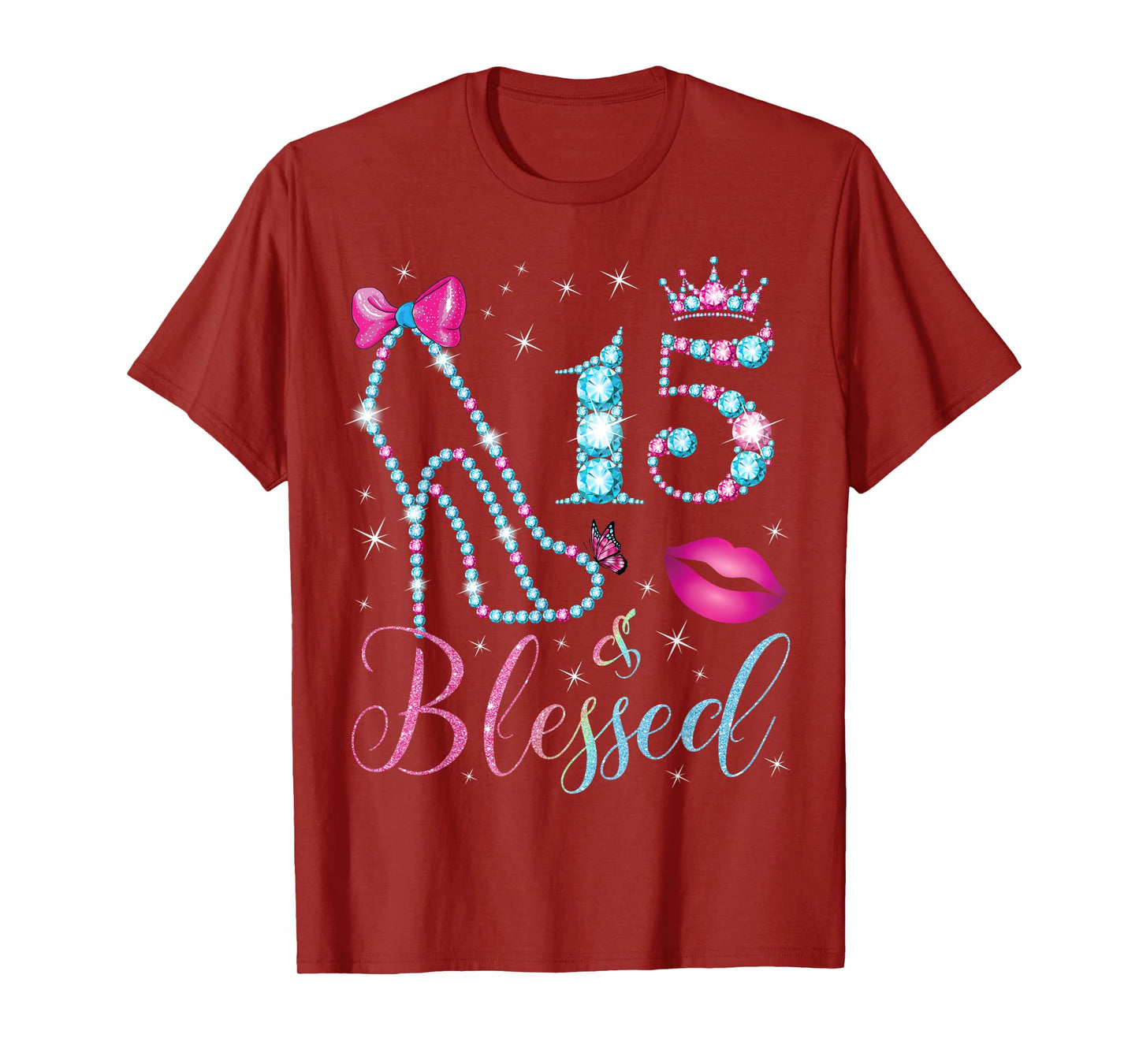 15 & Blessed 15th Birthday Party 15 Years Old Girl Queen T-Shirt