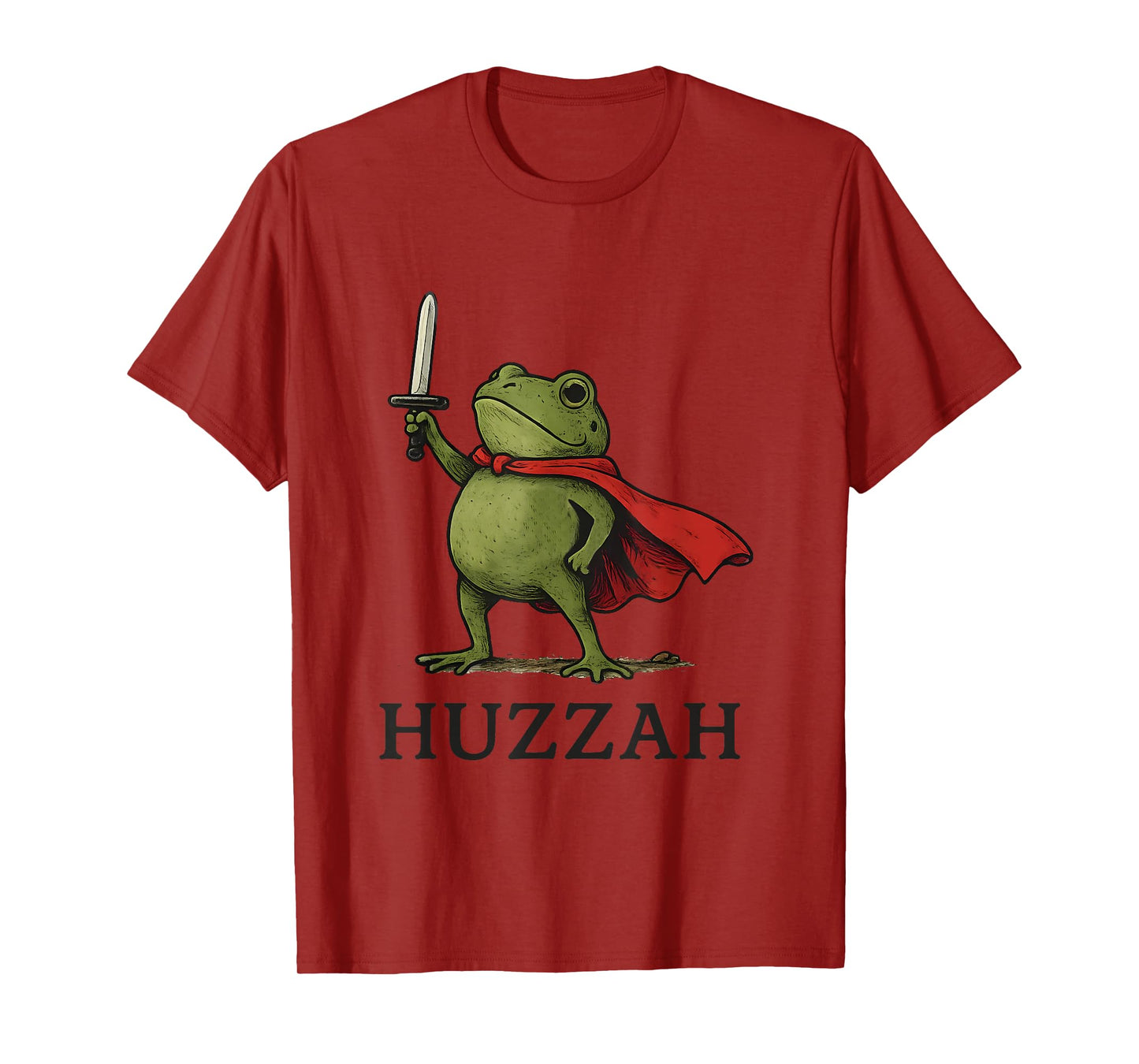 Huzzah Frog Knight Funny Sword Meme Quote T-Shirt