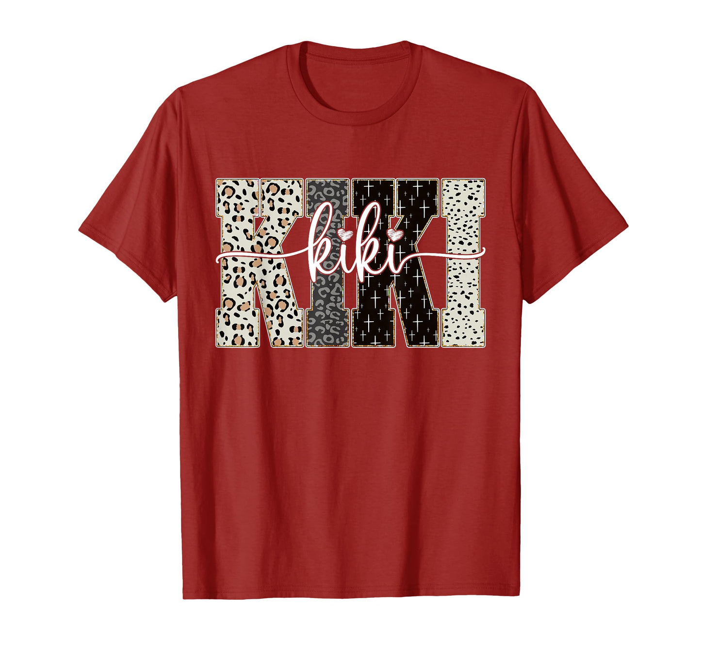 Kiki Bible Leopard Cross Faith and Love Christian Kiki Women T-Shirt