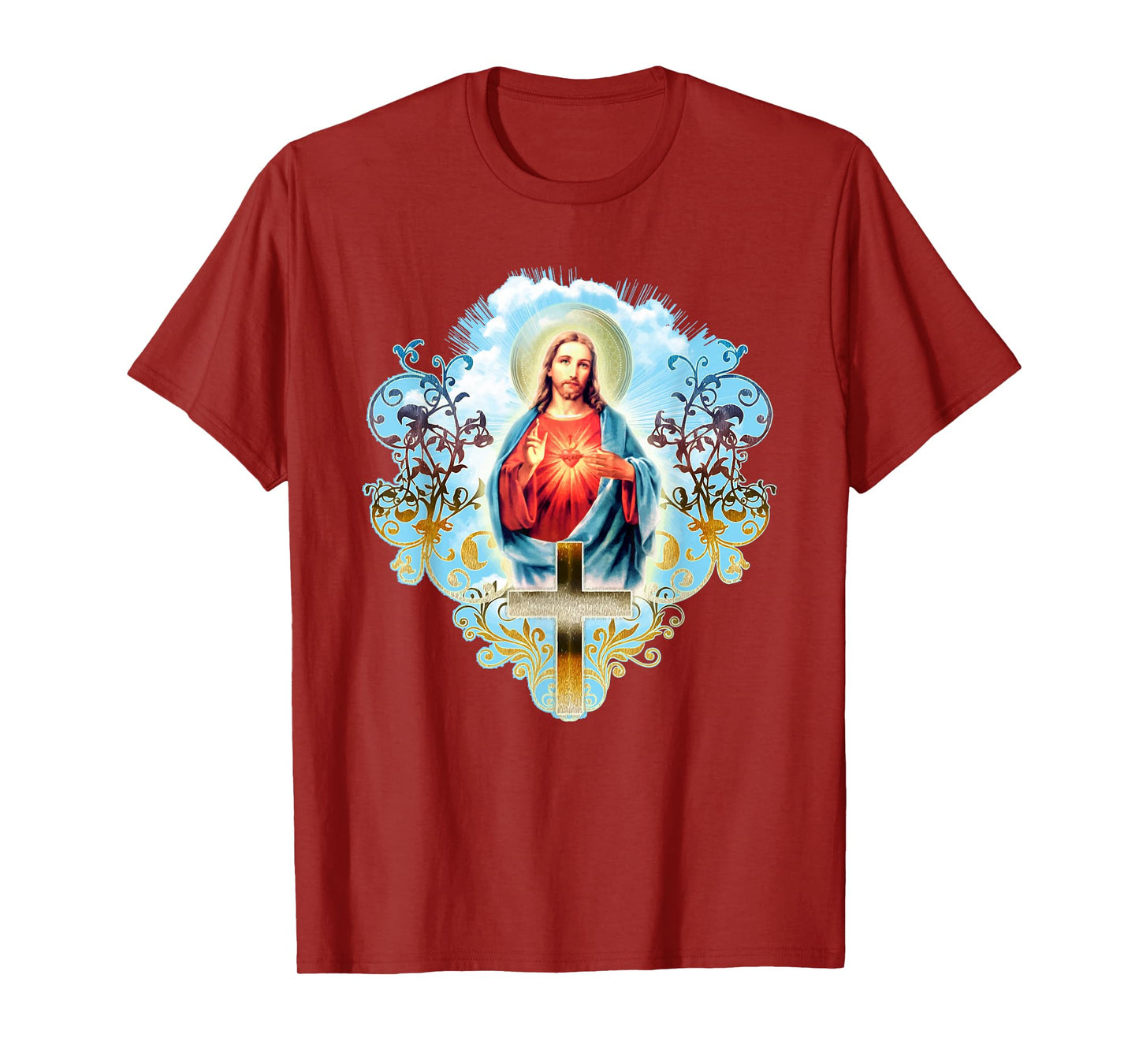 Heart Jesus Christ Vintage Cross Catholic Gifts T-Shirt