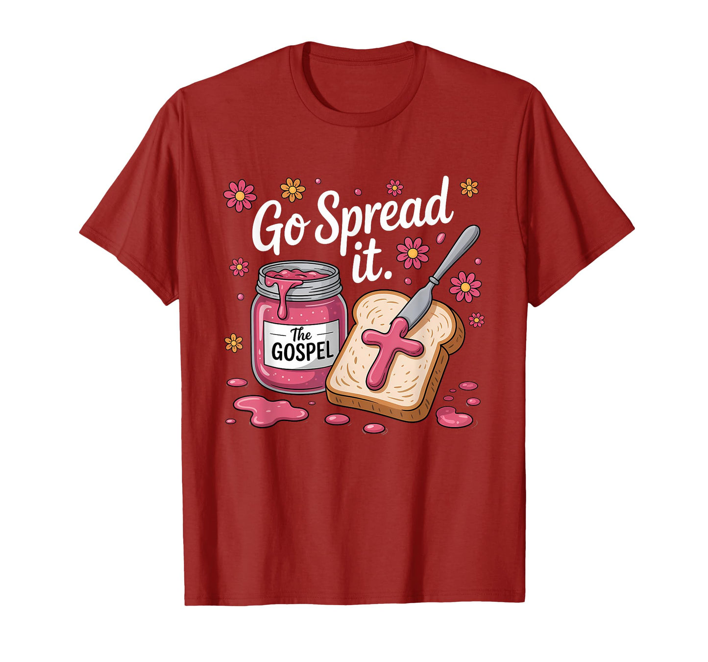 Go Spread It Funny Retro Gospel PB&J Christian Bible Art T-Shirt