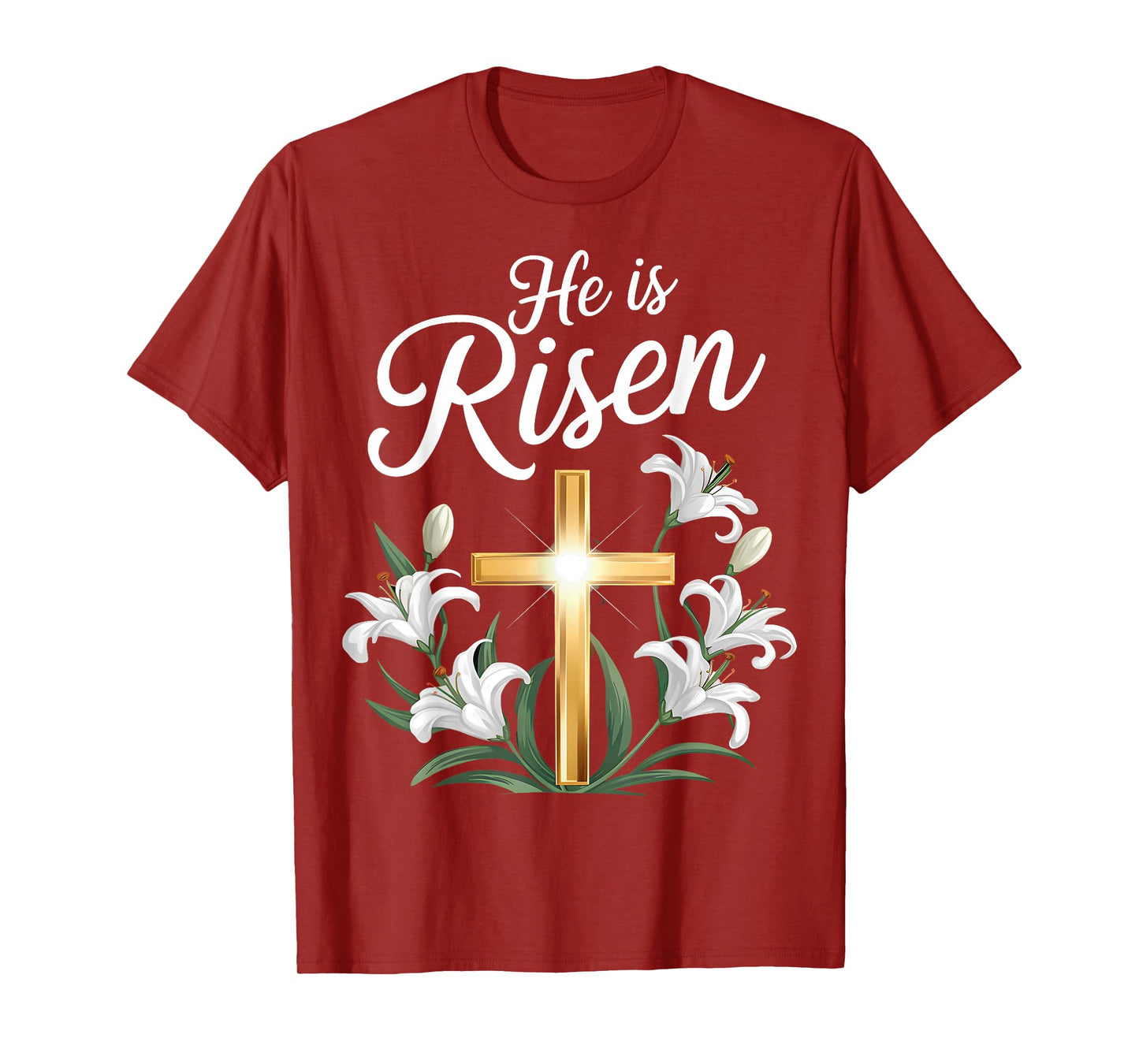 He Is Risen Christian Easter Cross T-Shirt