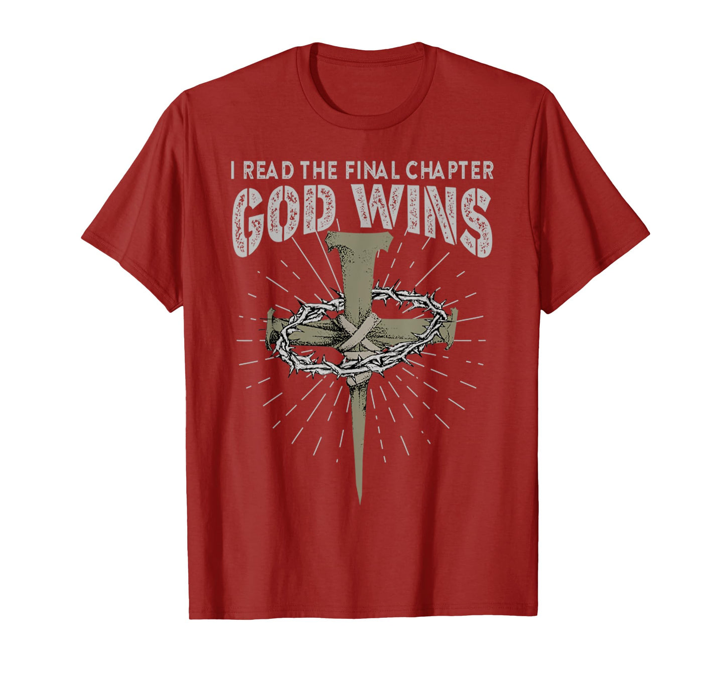 I Read The Final Chapter God Wins Cross Religion Bible T-Shirt