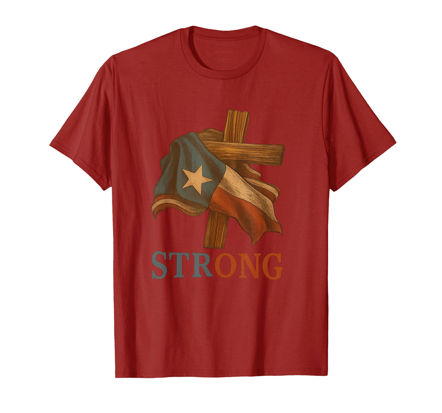 Strong Texas flag cross christian texas pride 2025 Tee T-Shirt