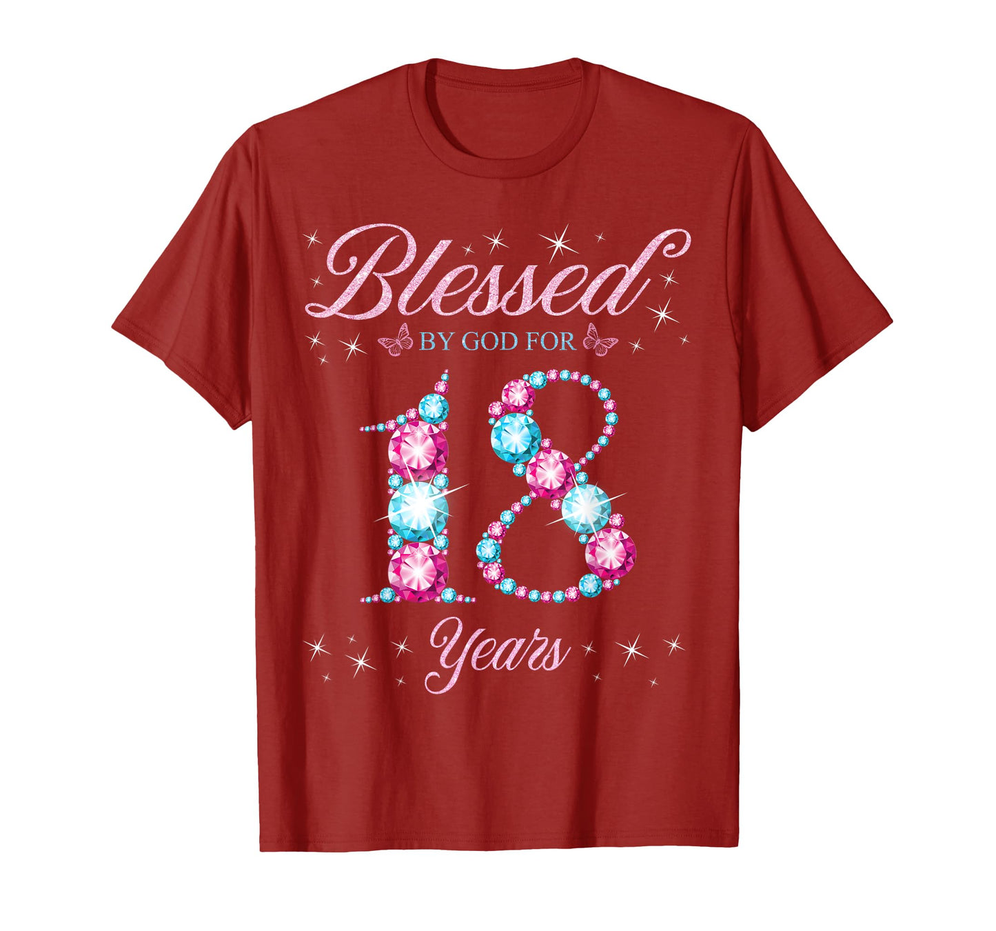 Blessed By God For 18 Years Old 18th Birthday Woman Queen T-Shirt