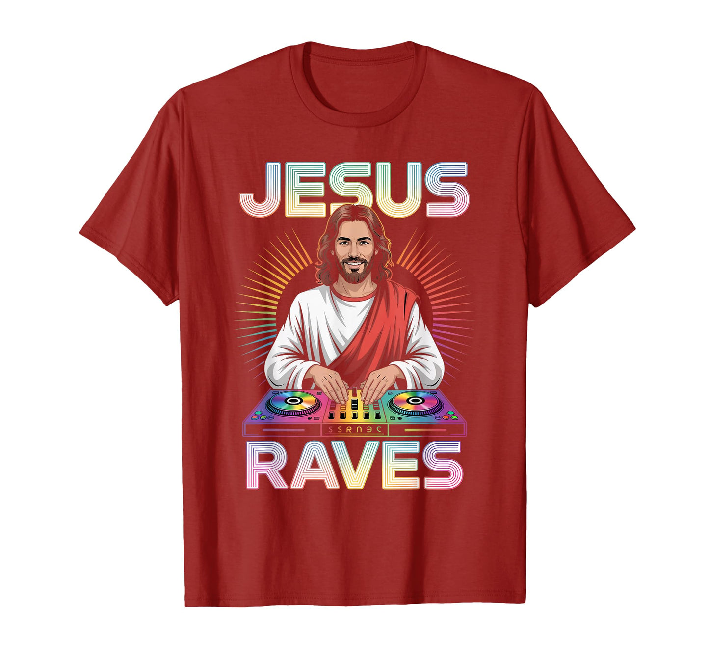 Jesus Raves DJ Rave Techno EDM Party Festival T-Shirt