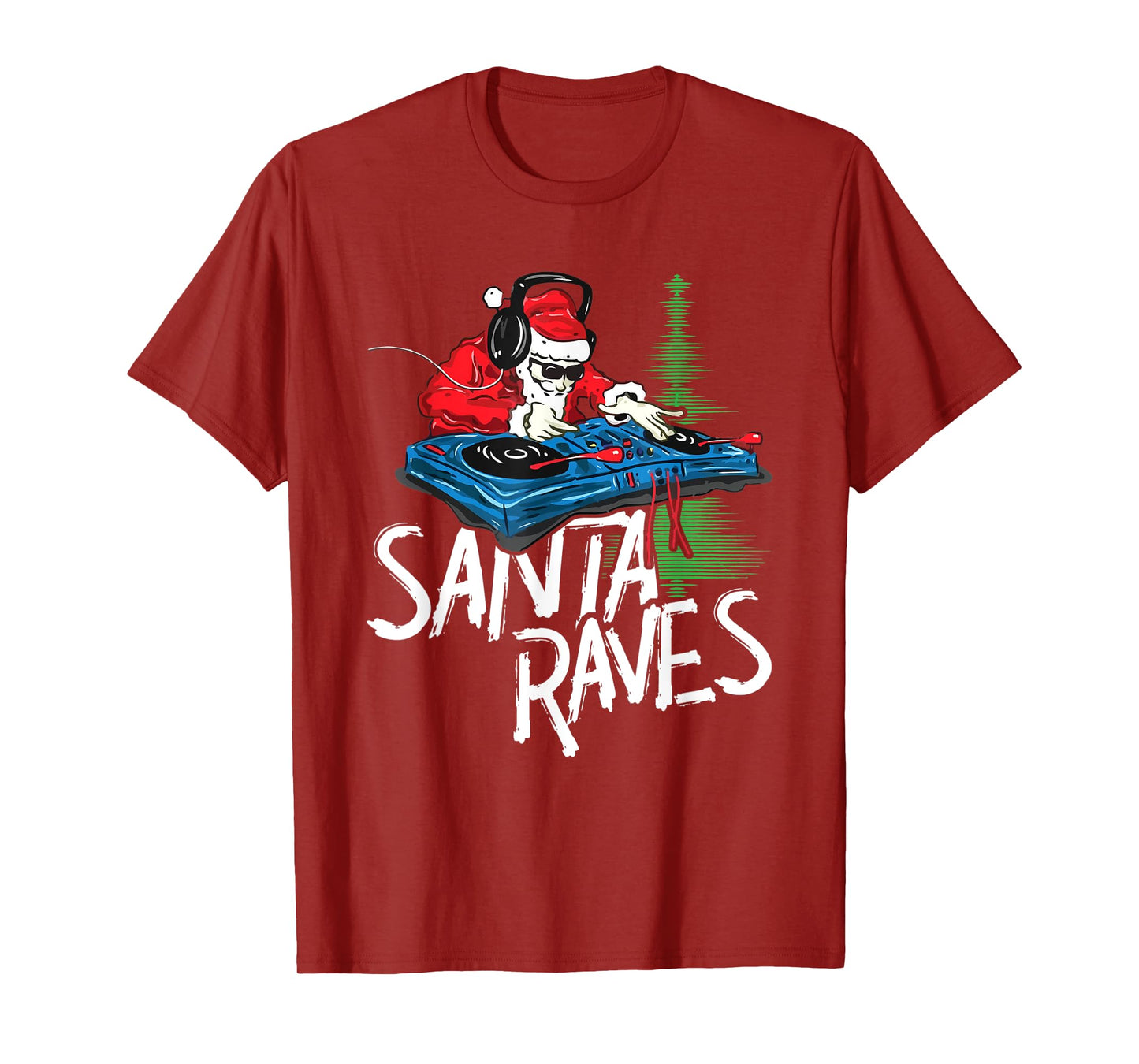 Santa Raves EDM Rave Outfit DJ Christmas Xmas Gift T-Shirt