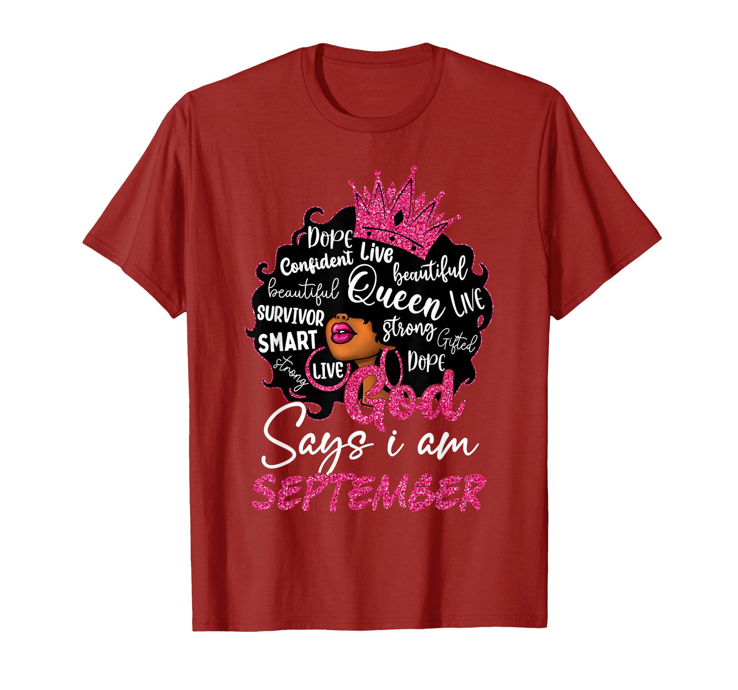 September Birthday God Says I Am Black Woman Religious Bday T-Shirt