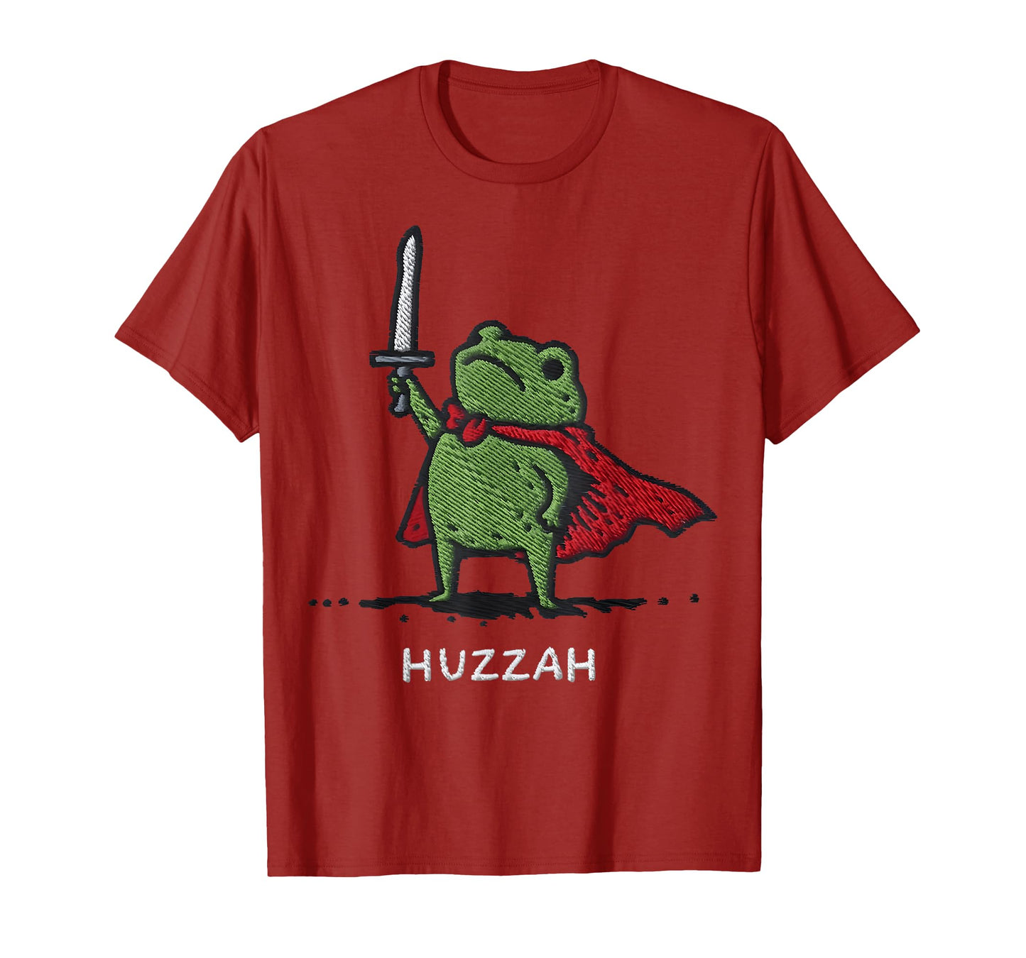 Huzzah Frog Knight Funny Sword Meme Quote Funny T-Shirt