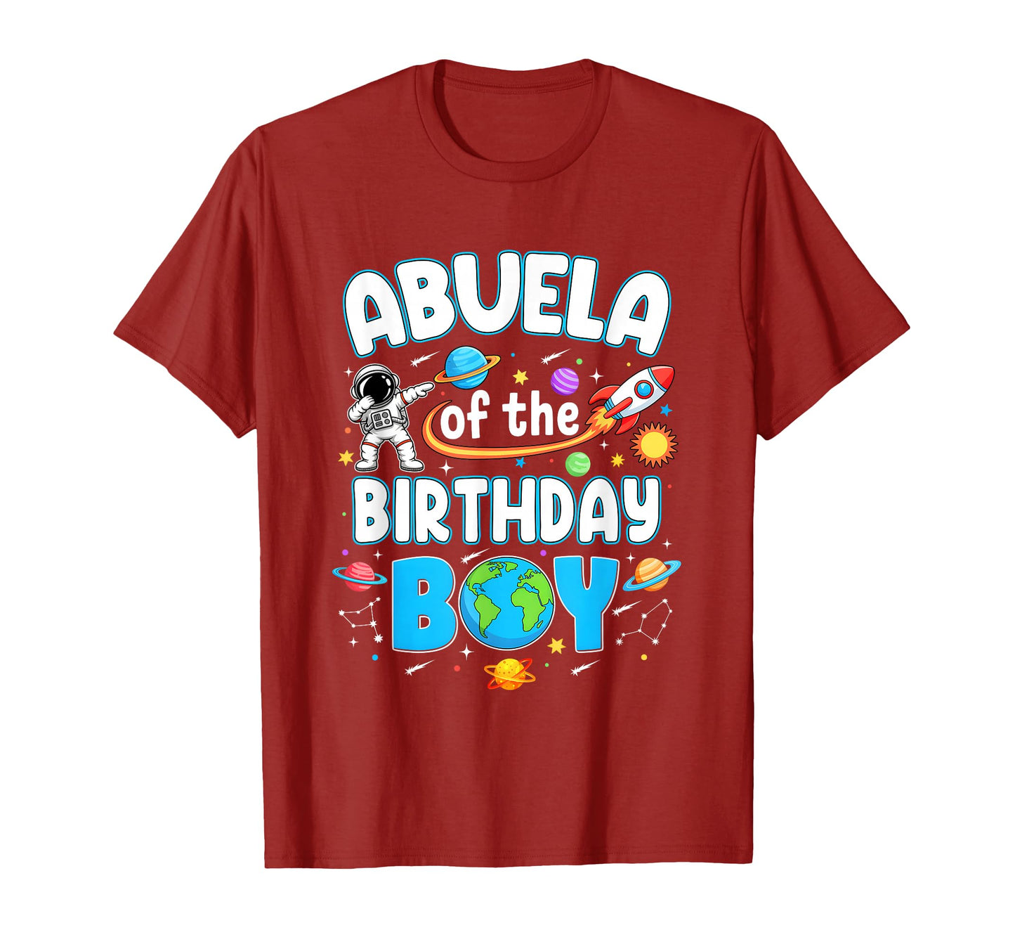 Abuela Of The Birthday Boy Astronaut Family Space Planets T-Shirt