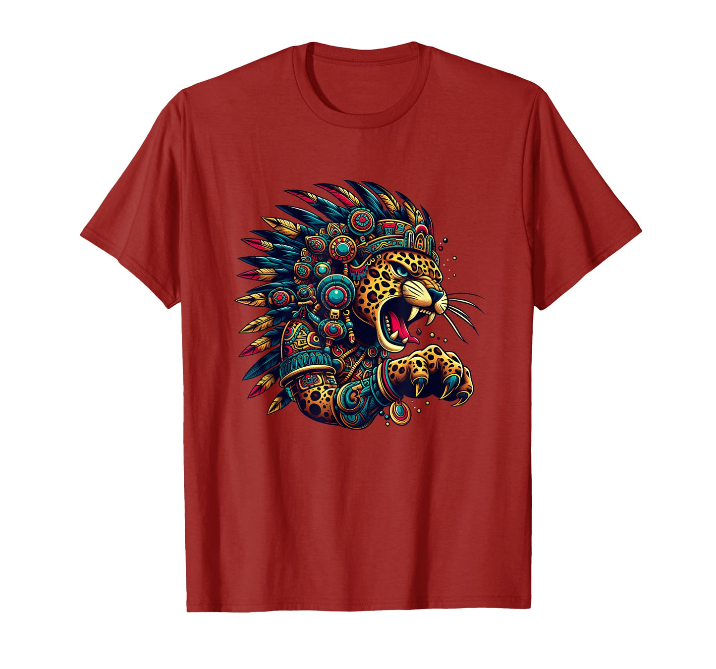 Aztec Jaguar Warrior Culture Mayan Indigenous Mythology T-Shirt