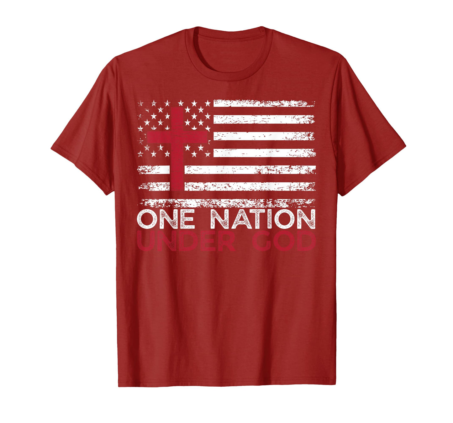 One Nation Under God Flag 4th Of July Patriotic Christian T-Shirt