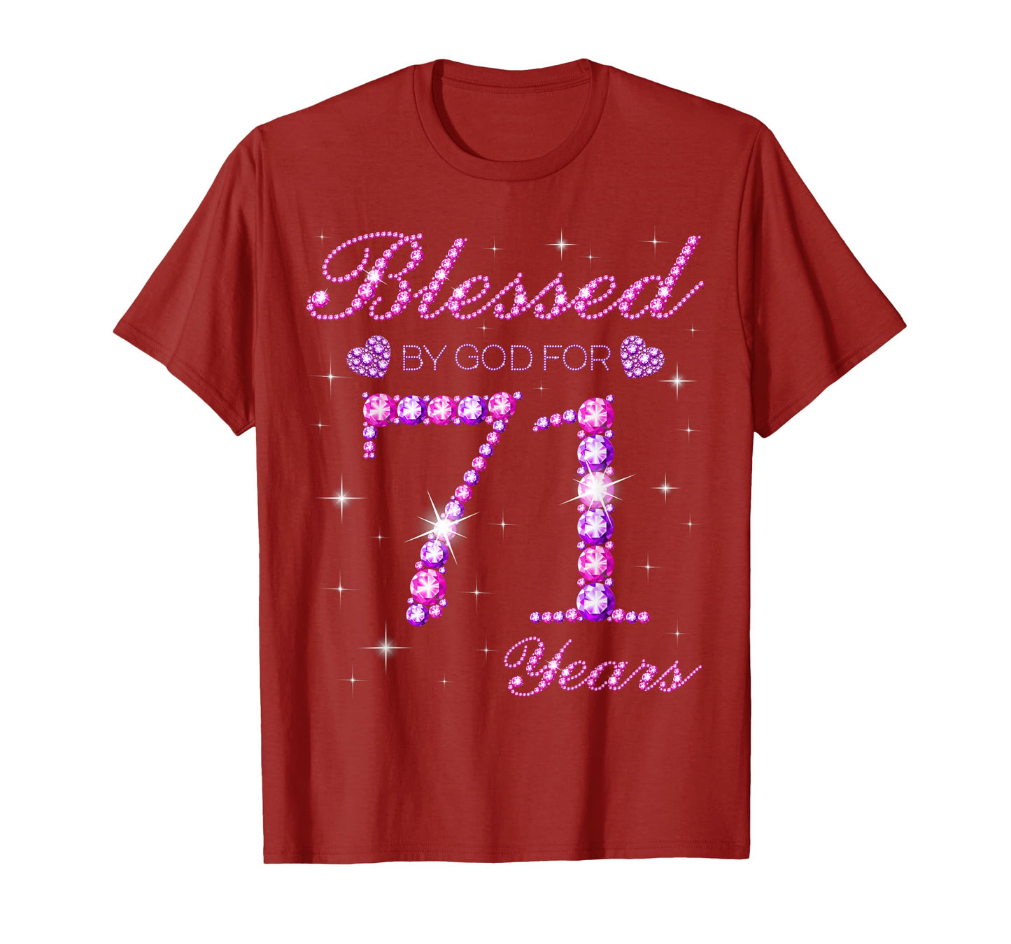 Blessed by God for 71 Years Old 71st Birthday Party T-Shirt