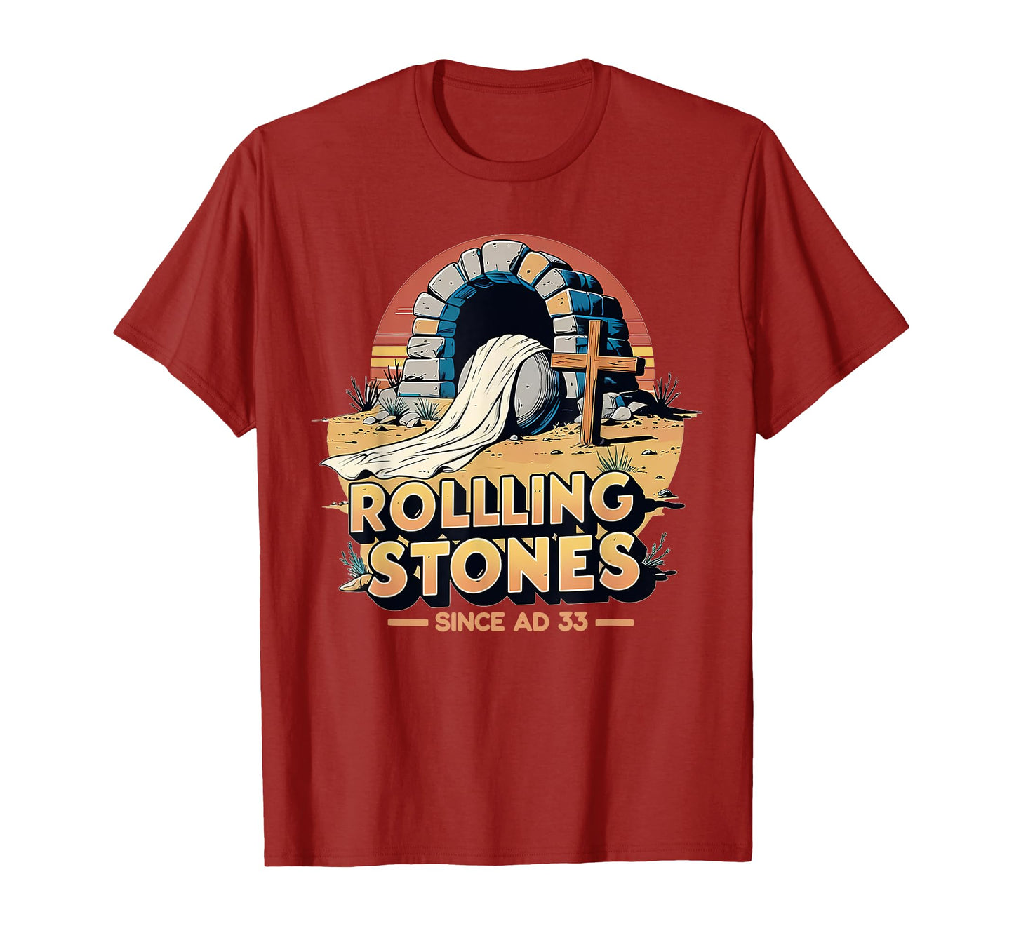 The Stone Was Rolled Away He Is Alive Retro Christian Easter T-Shirt