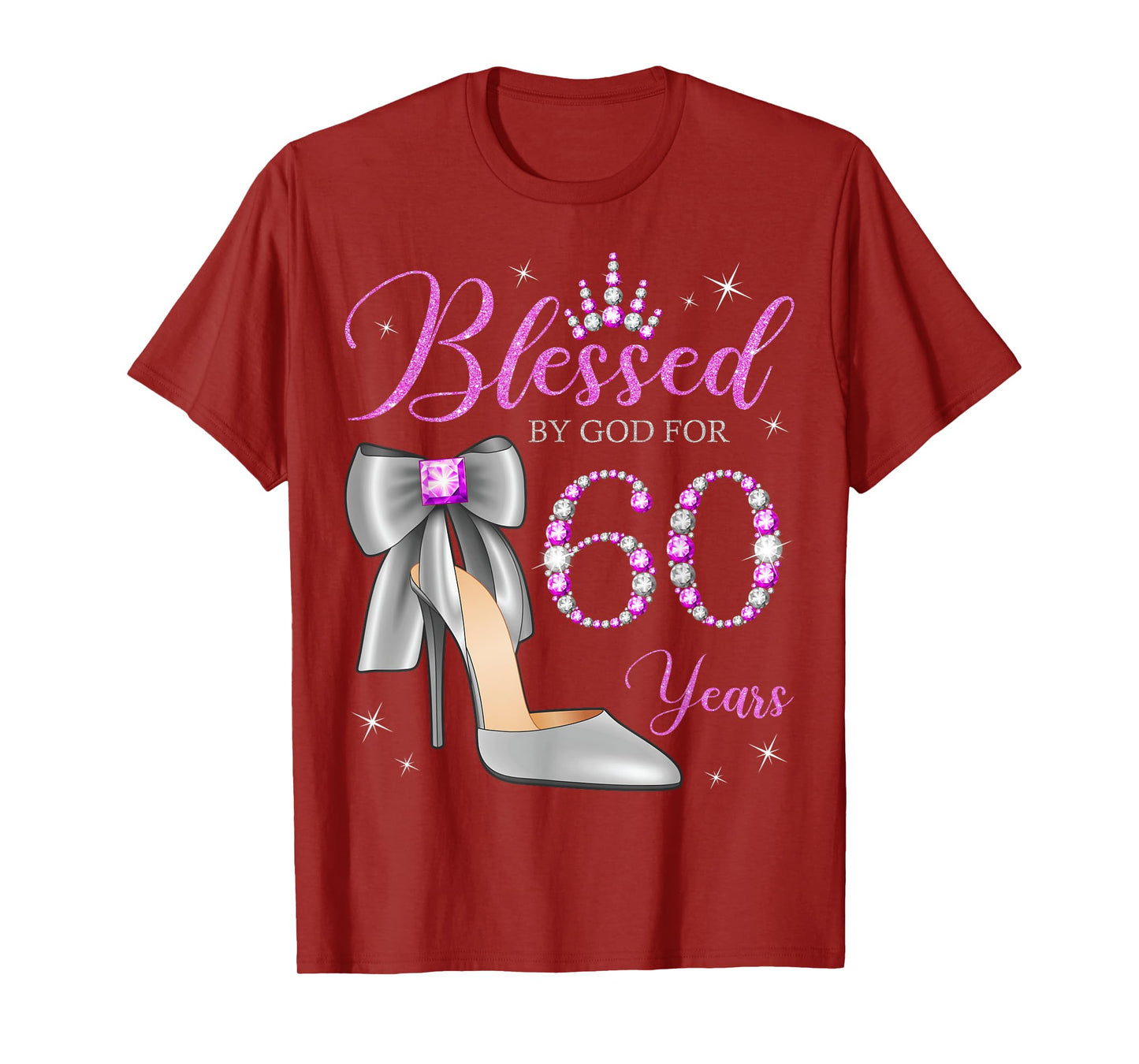 Blessed By God For 60 Years Old 60th Birthday Party Queen T-Shirt