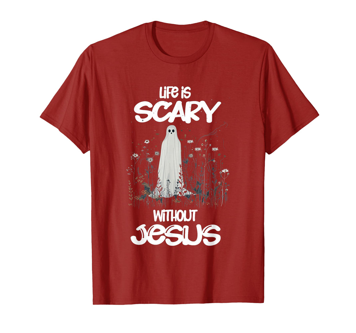 Spooky Life is Scary Without Jesus Christian Halloween T-Shirt