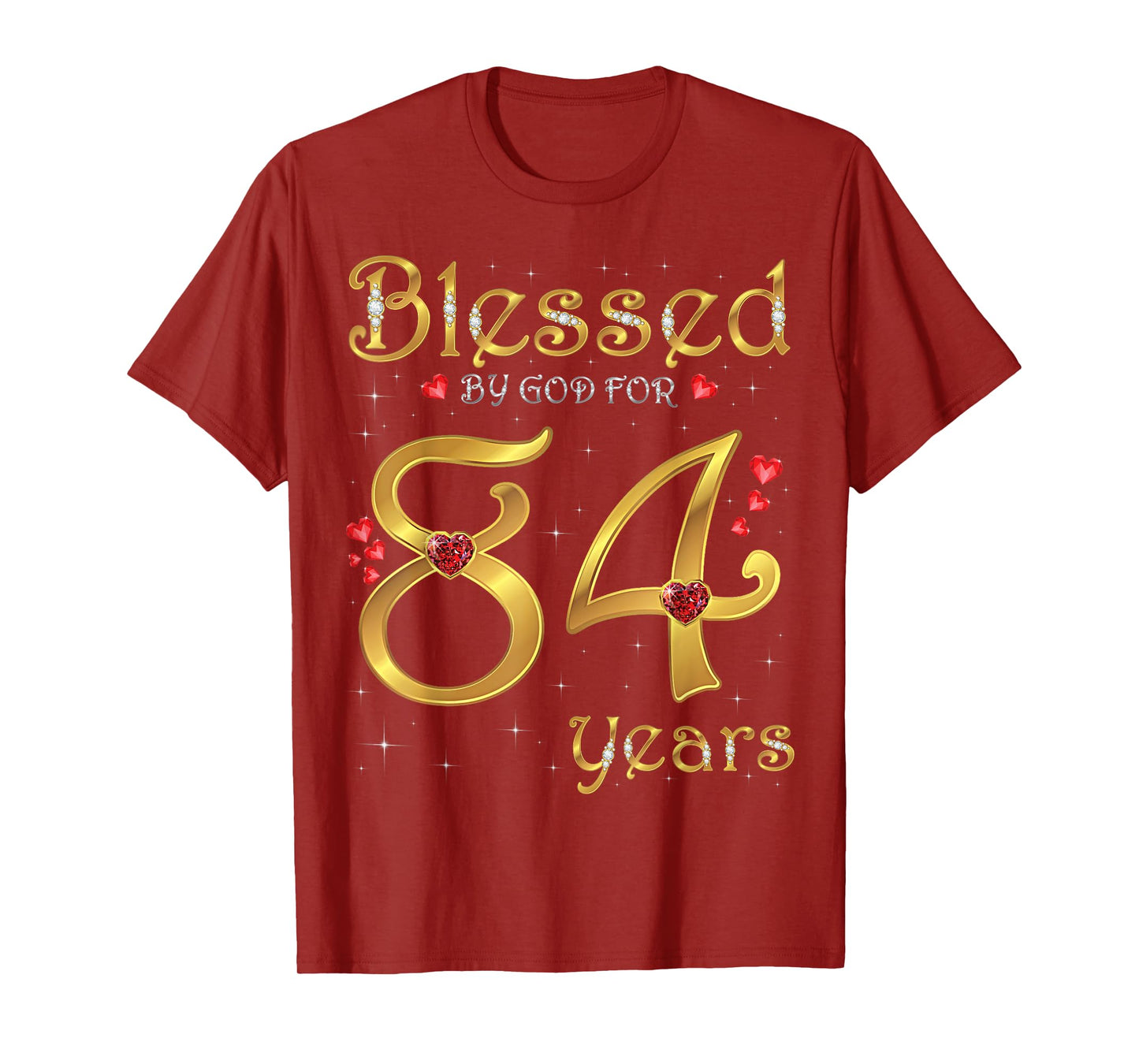 Blessed By God For 84 Years Old 84th Birthday Party Queen T-Shirt