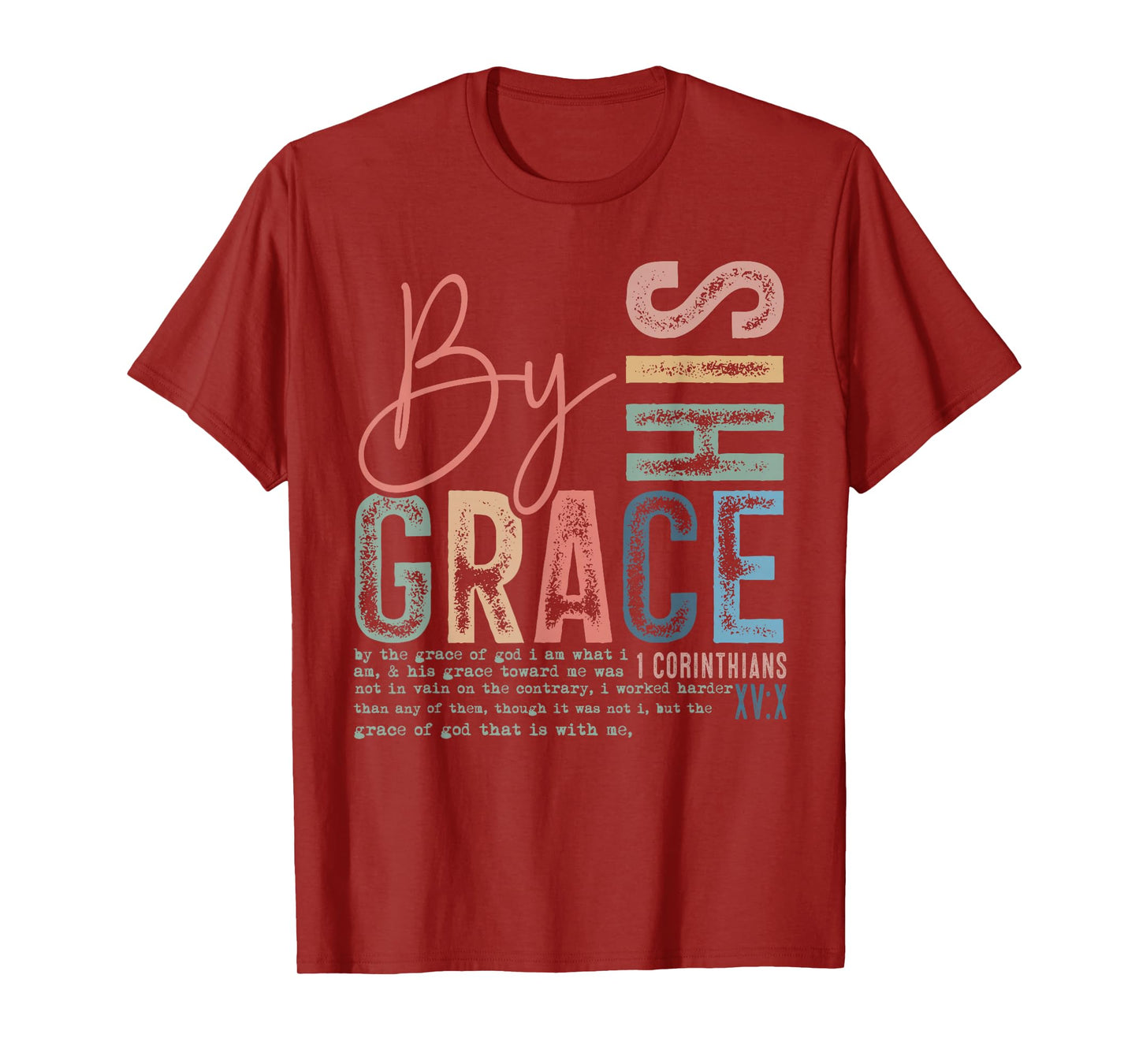 Retro by His Grace Christian - Religious Bible Verse Faith T-Shirt