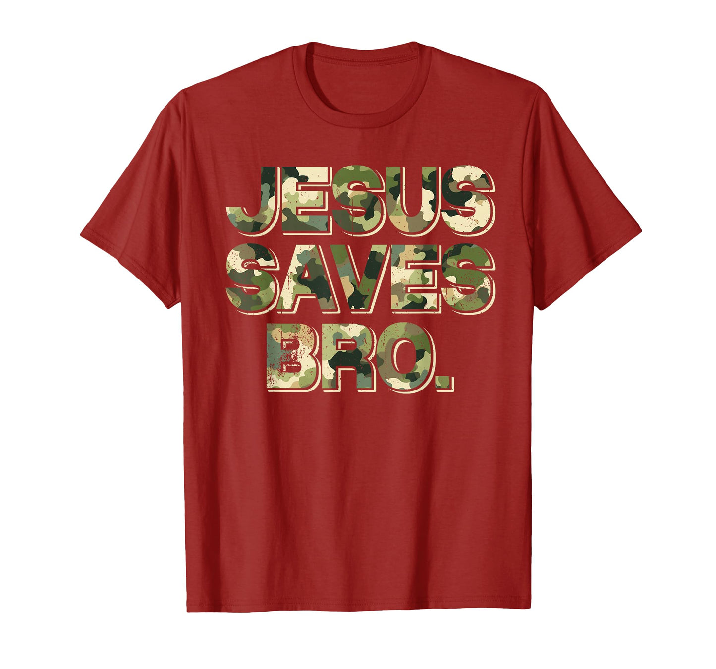 Vintage Camo Jesus Saves Bro T Shirt Christian Religion T-Shirt