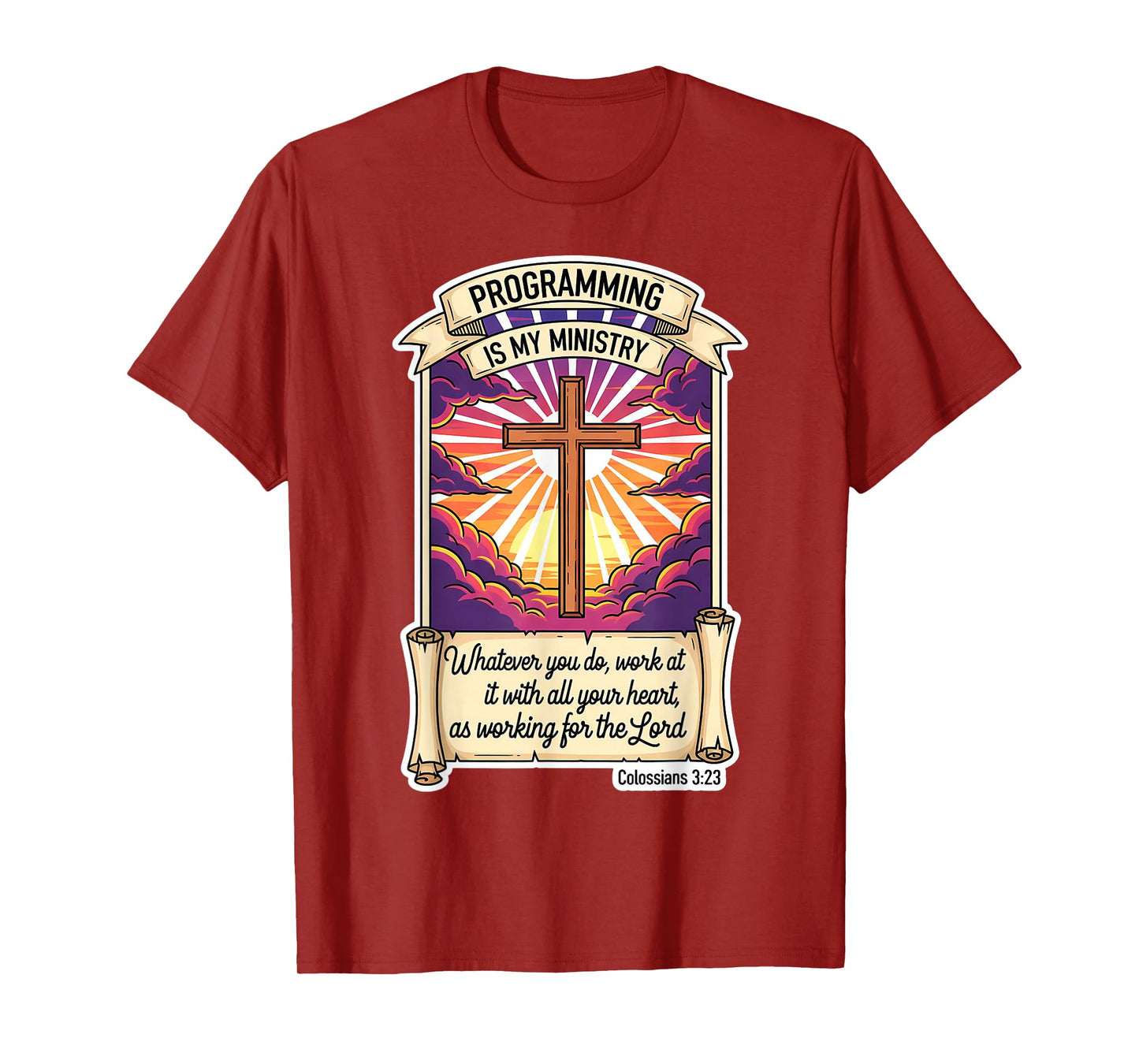 Christian Programmer Programming is My Ministry Coding Coder T-Shirt
