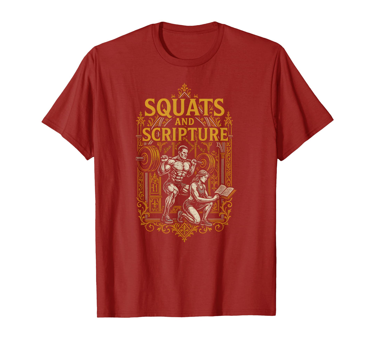 Faith Fitness Squats and Scripture Cool Womens Christian T-Shirt