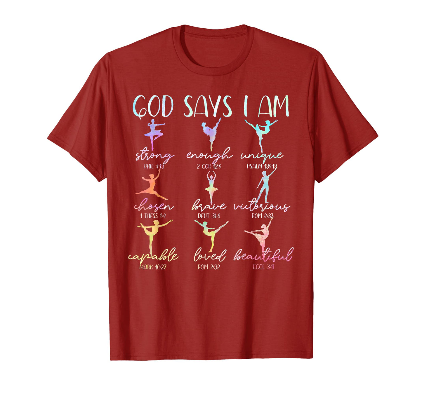 God Says I Am Bible Verse Religious Christian Ballet Dancer T-Shirt