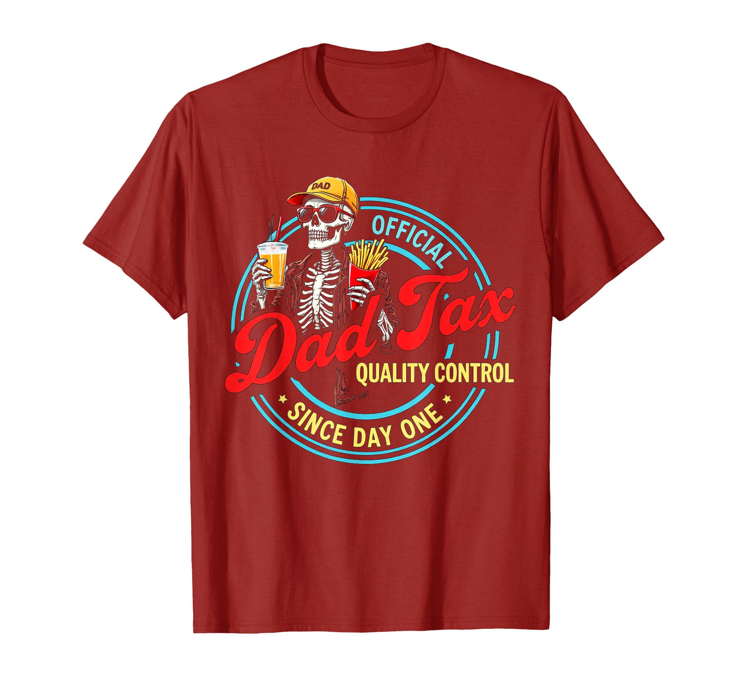 Dad Tax Funny Papa Daddy Skeleton Retro Fathers Day 2025 Fun T-Shirt