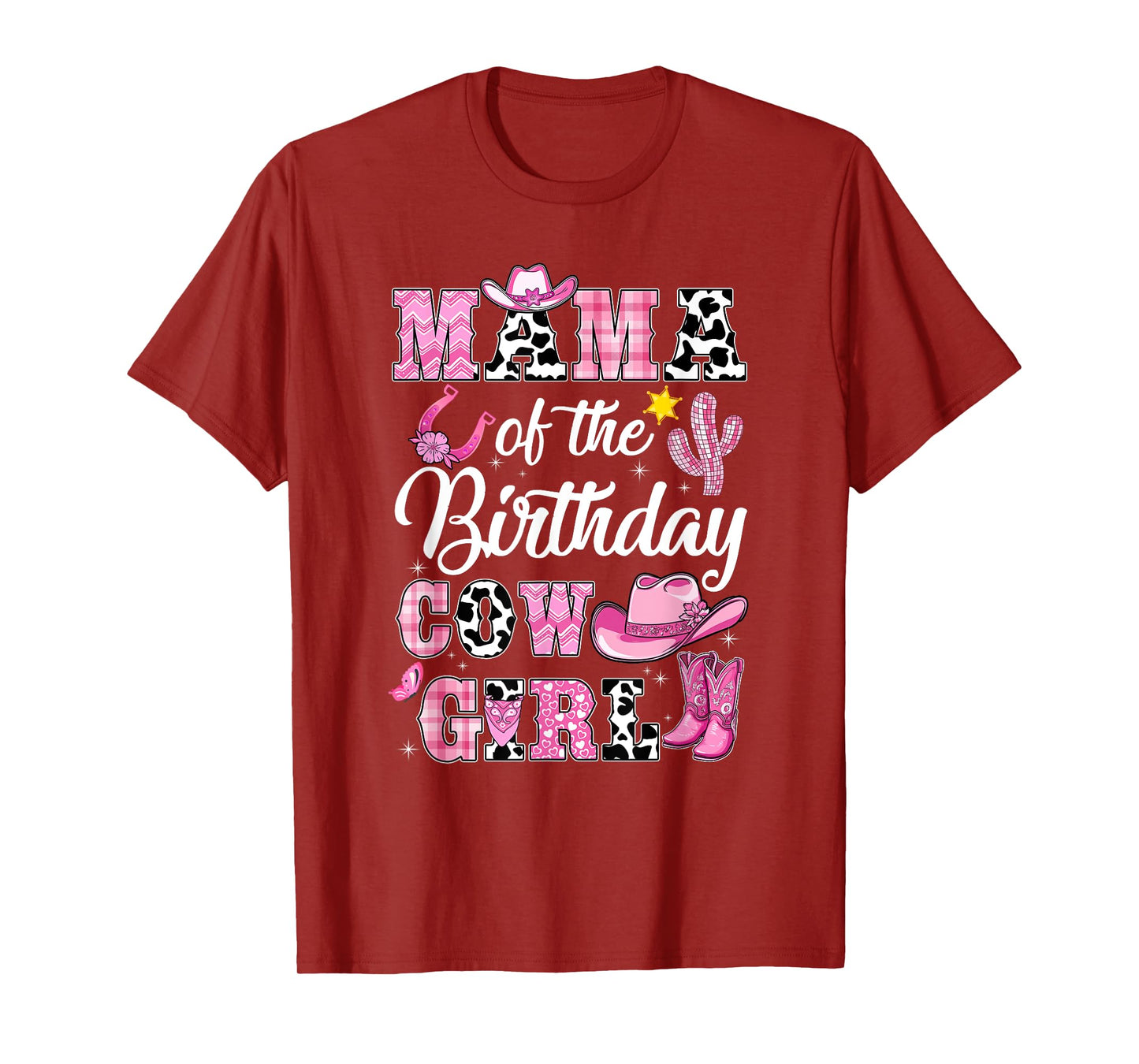 Mama Of The Birthday Cow Girl Western Cowgirl 1St Birthday T-Shirt
