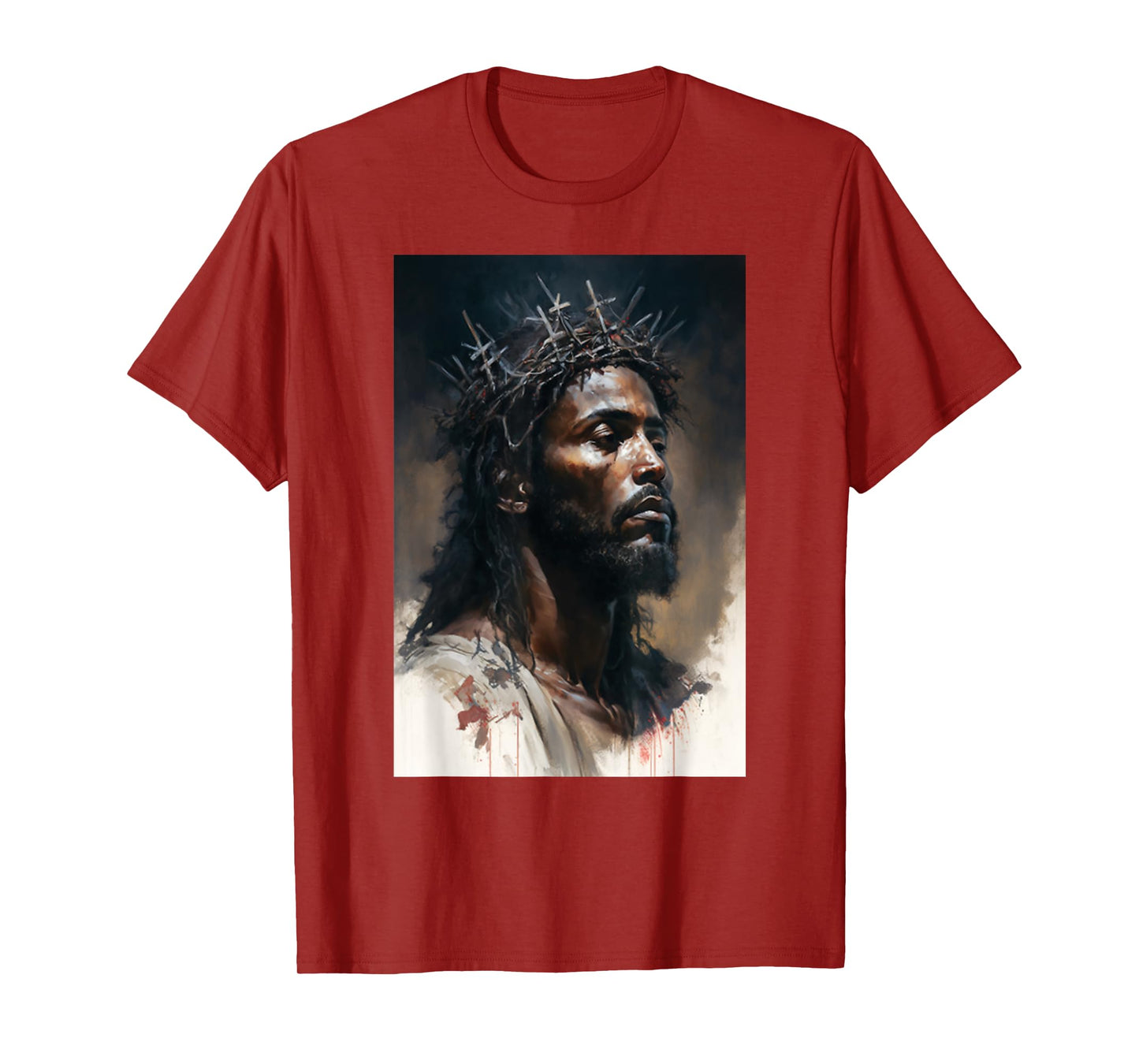 Funny Black Christ African American Jesus With Crown Art T-Shirt