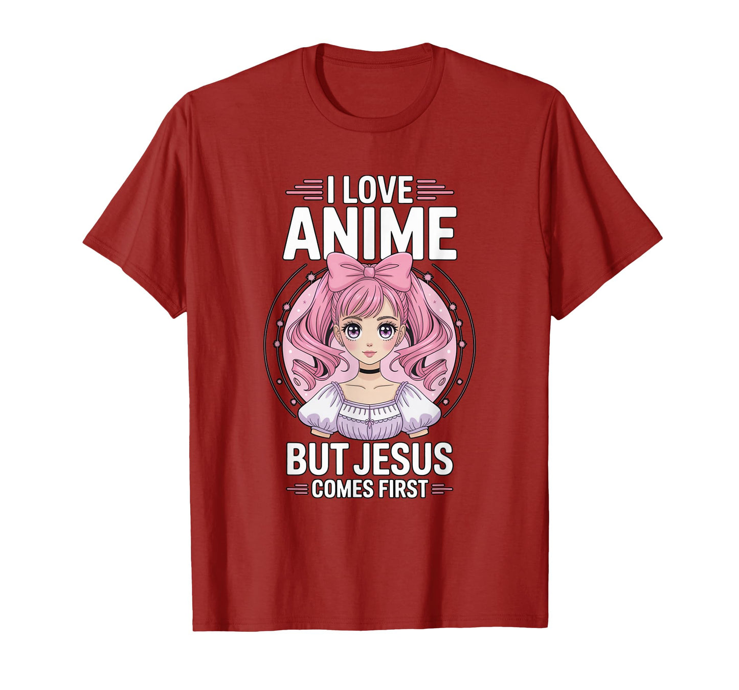 I Love Anime But Jesus Comes First Christian Kawaii T-Shirt