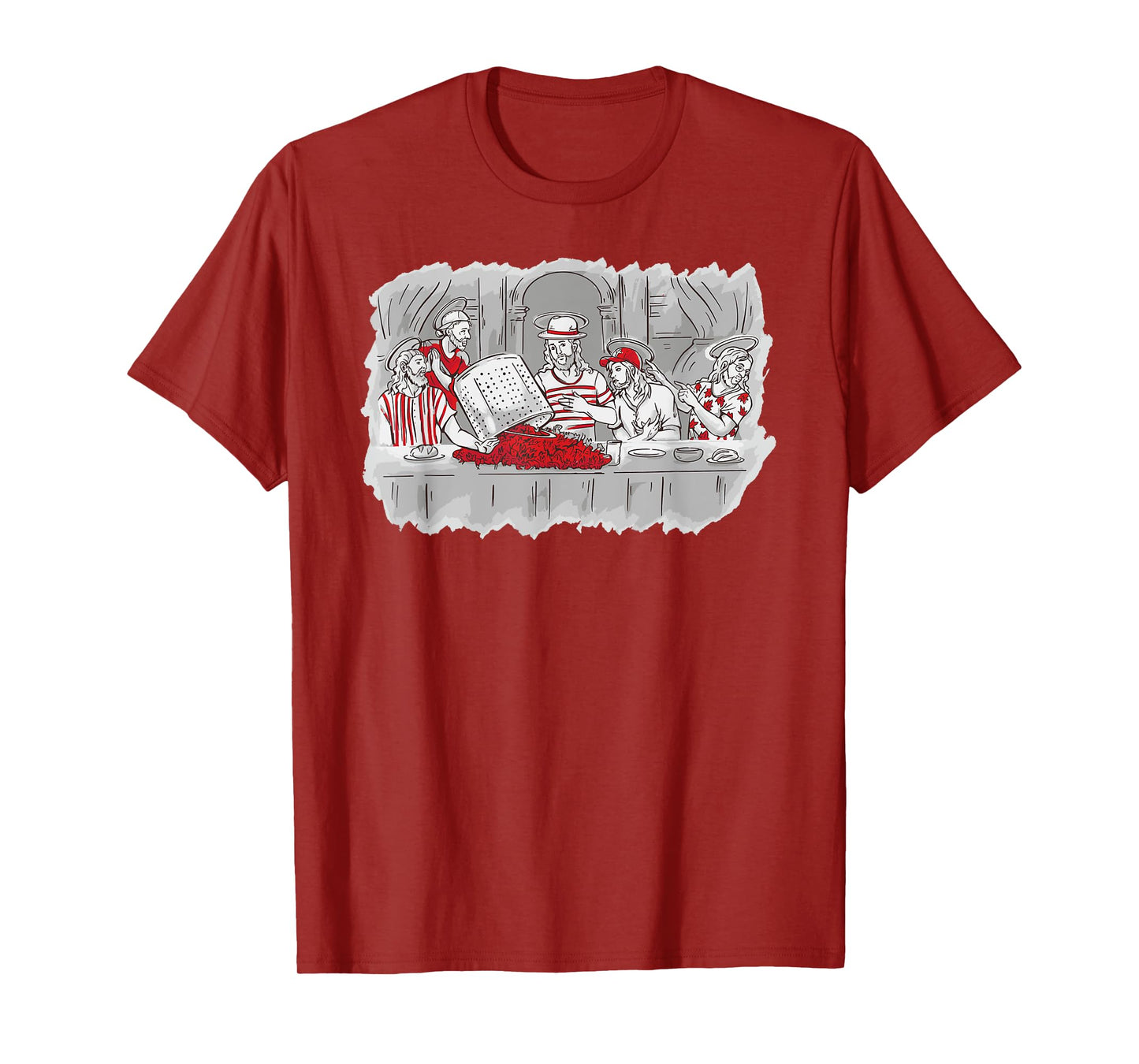 Louisiana Last Supper Funny Crawfish Boil Jesus Cajun Joke T-Shirt