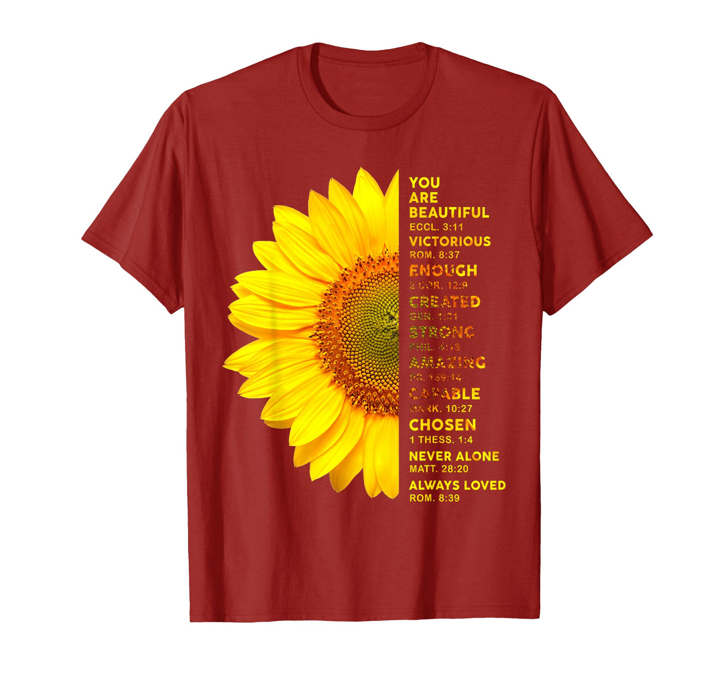 Christian Sunflower You Are A Beautiful Victorious Enough T-Shirt