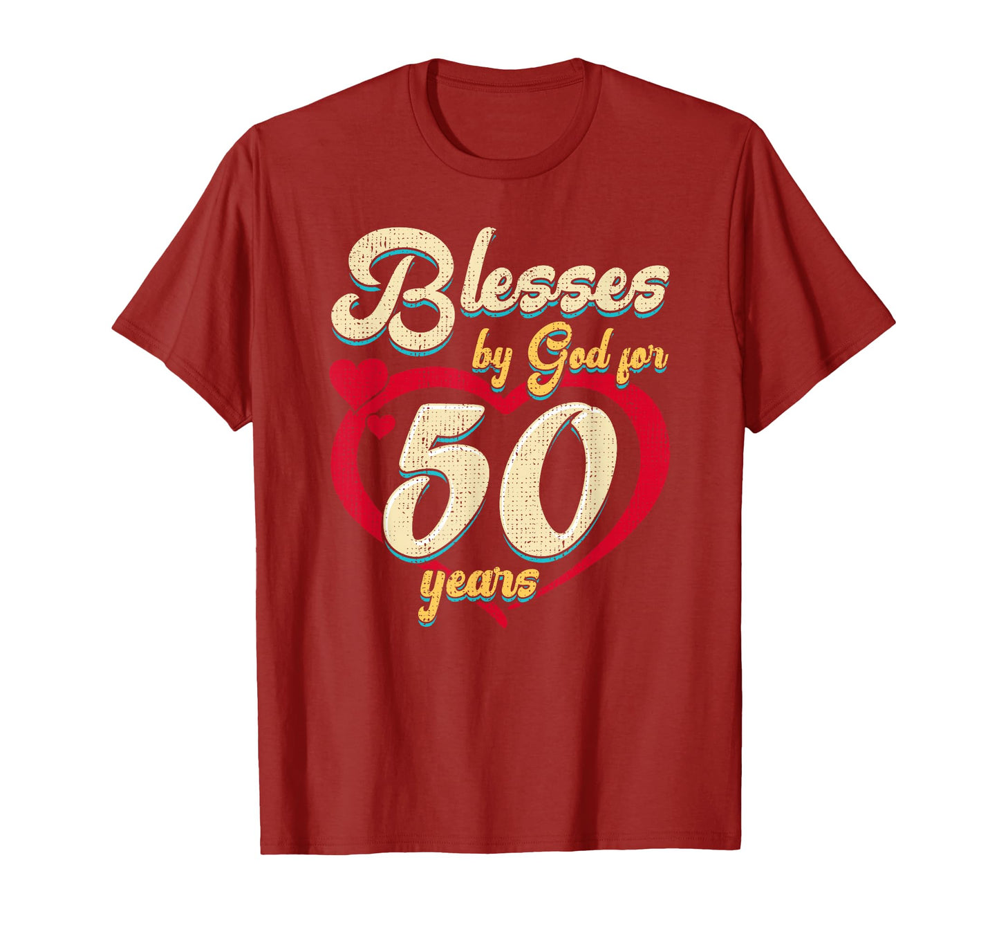 Blesses by God for 50 Years Christian 50th Birthday Womens T-Shirt