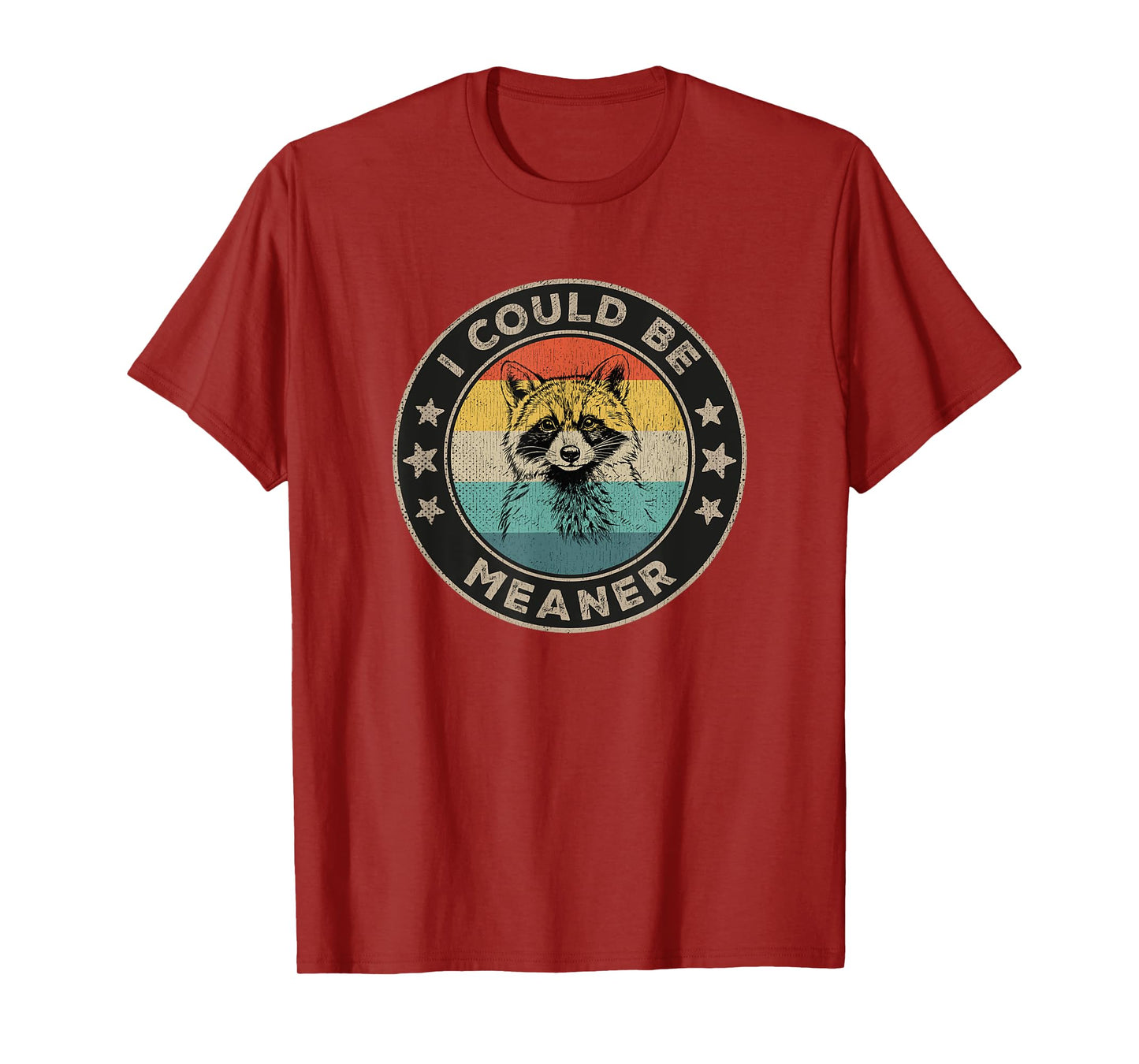 I Could Be Meaner Vintage Sarcastic Humor Funny Raccoon T-Shirt