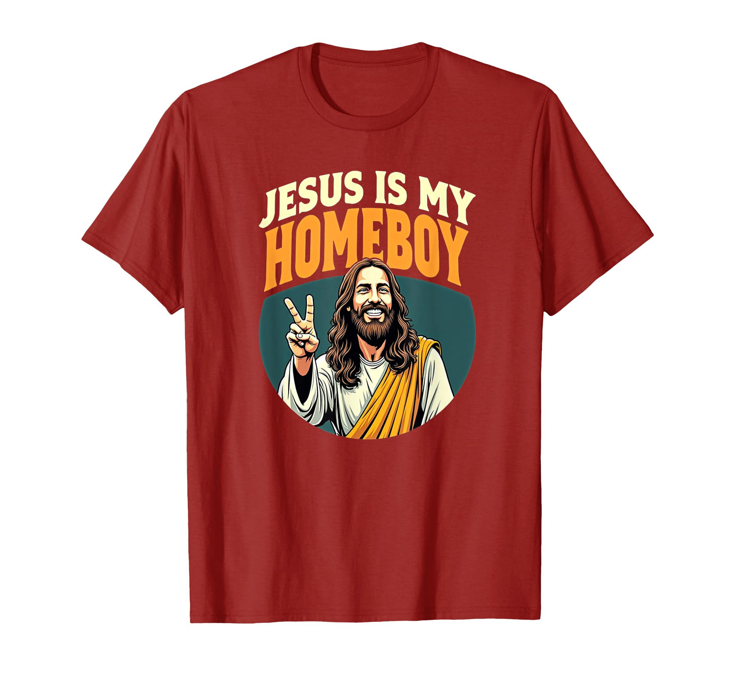 Tennessee Merchant Unisex Adults Jesus Is My Homeboy T-Shirt, Black, Small, Short Sleeve
