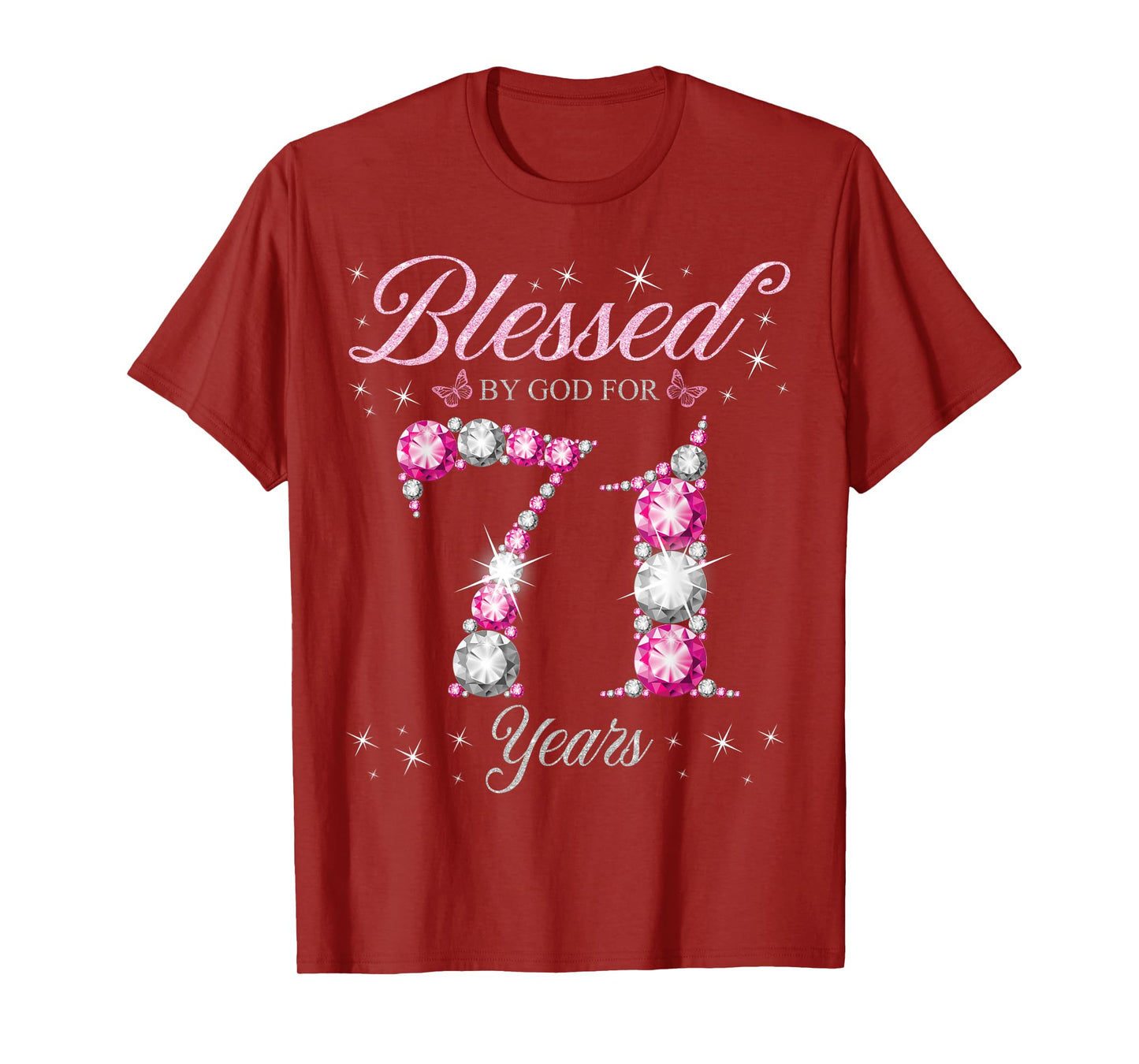 Blessed By God For 71 Years Old 71st Birthday Party T-Shirt