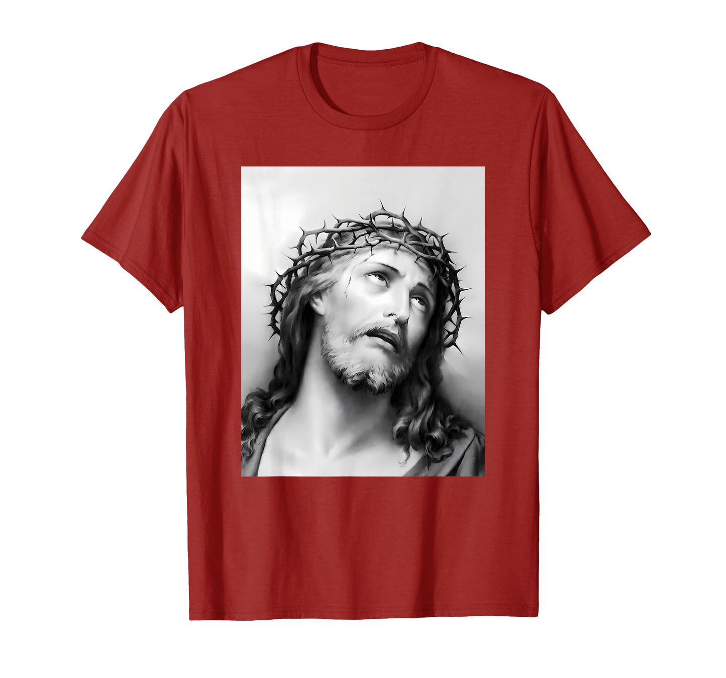Vintage Face Of Jesus With Crown Rose Jesus Christ T-Shirt