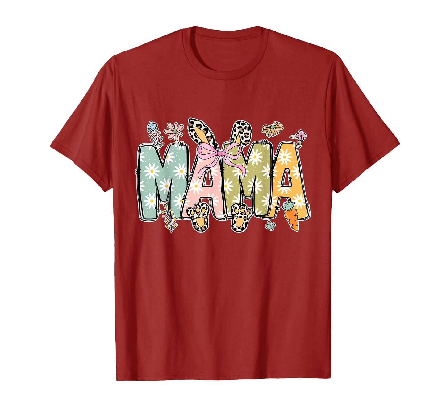Easter Mama Bunny Coquette Bow Mama Easter Bunny Mom Women's T-Shirt