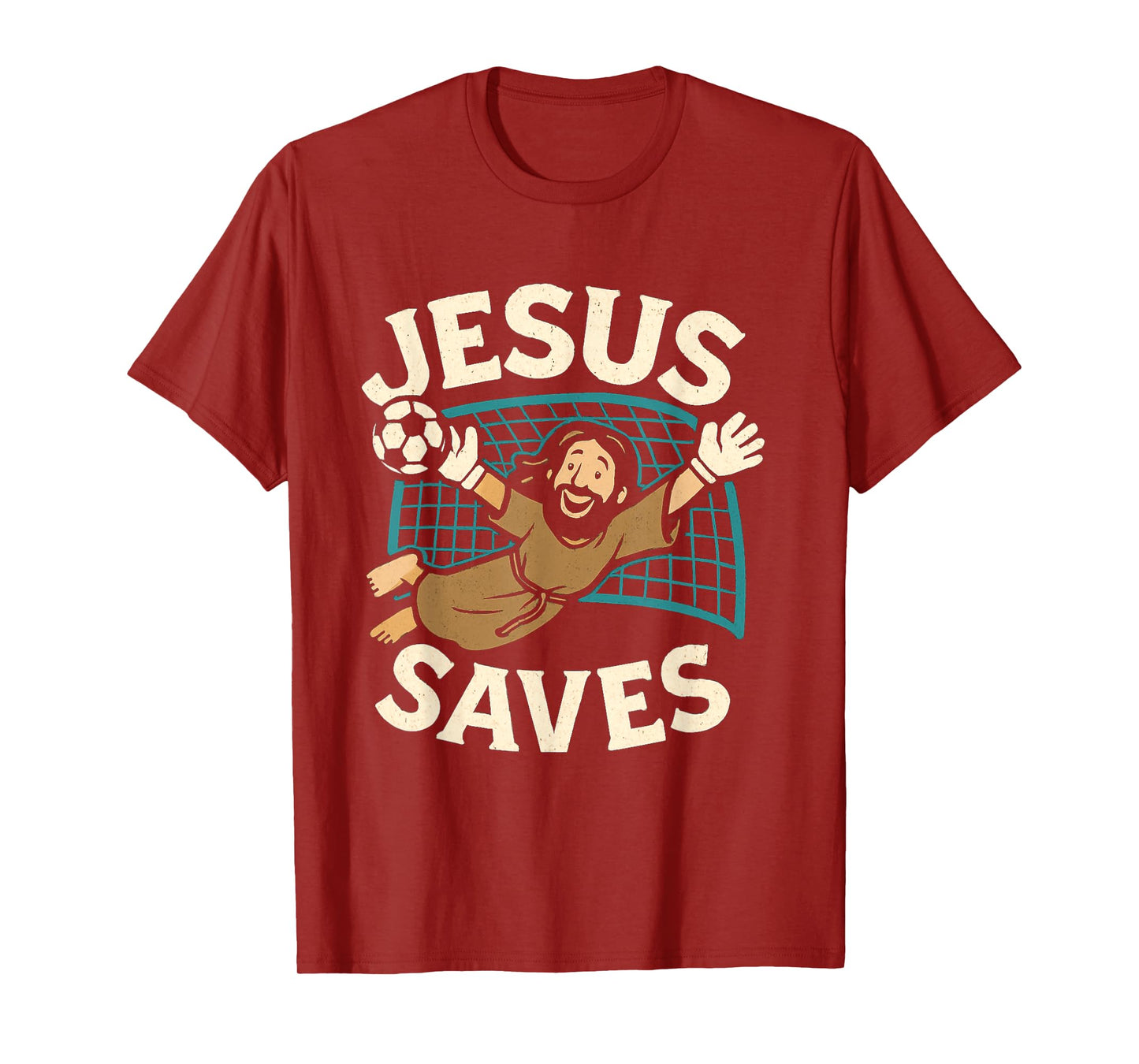 Jesus Saves I Christian Faith I Jesus Soccer Goalkeeper T-Shirt