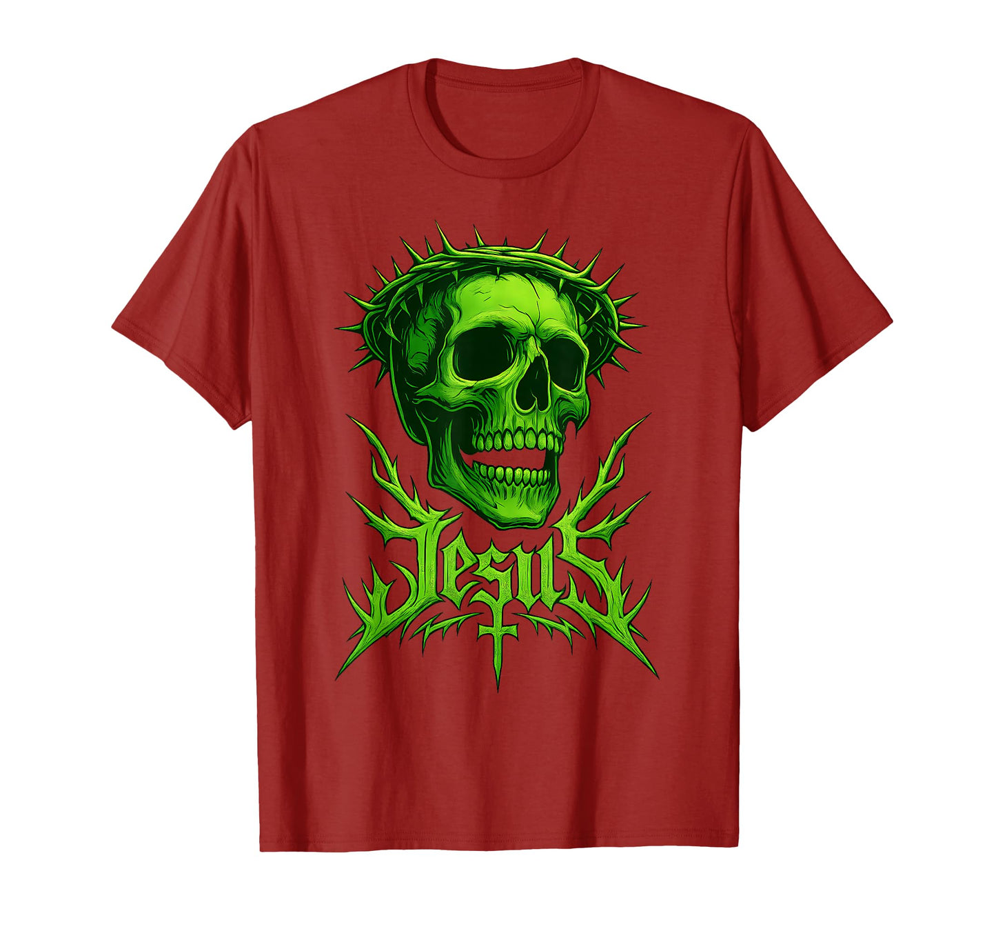 Jesus Skull Crown Christian Gothic Christcore Metal Style T-Shirt