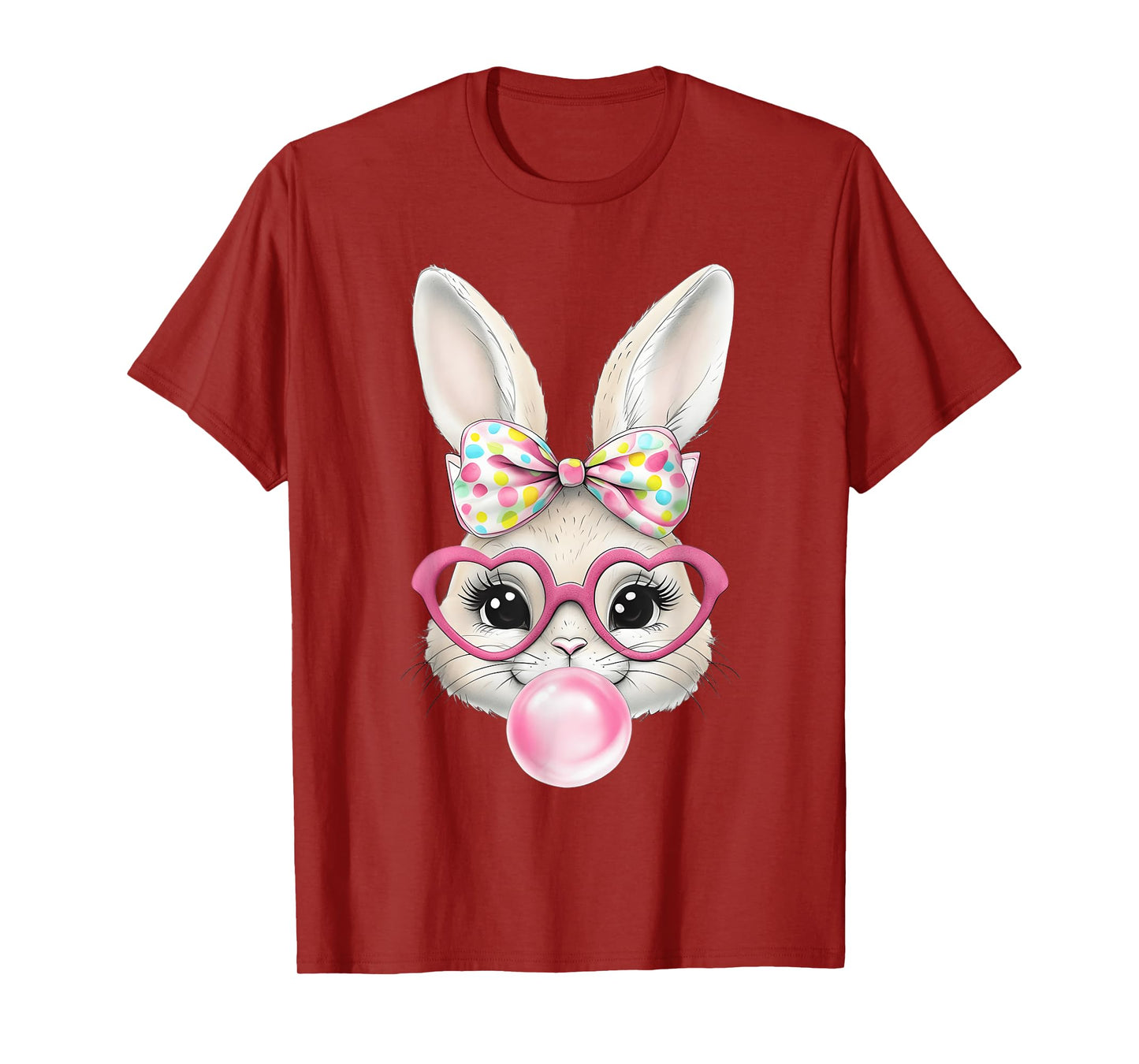 Cute Bunny Rabbit Face Coquette Bow Easter Day Girls Women T-Shirt