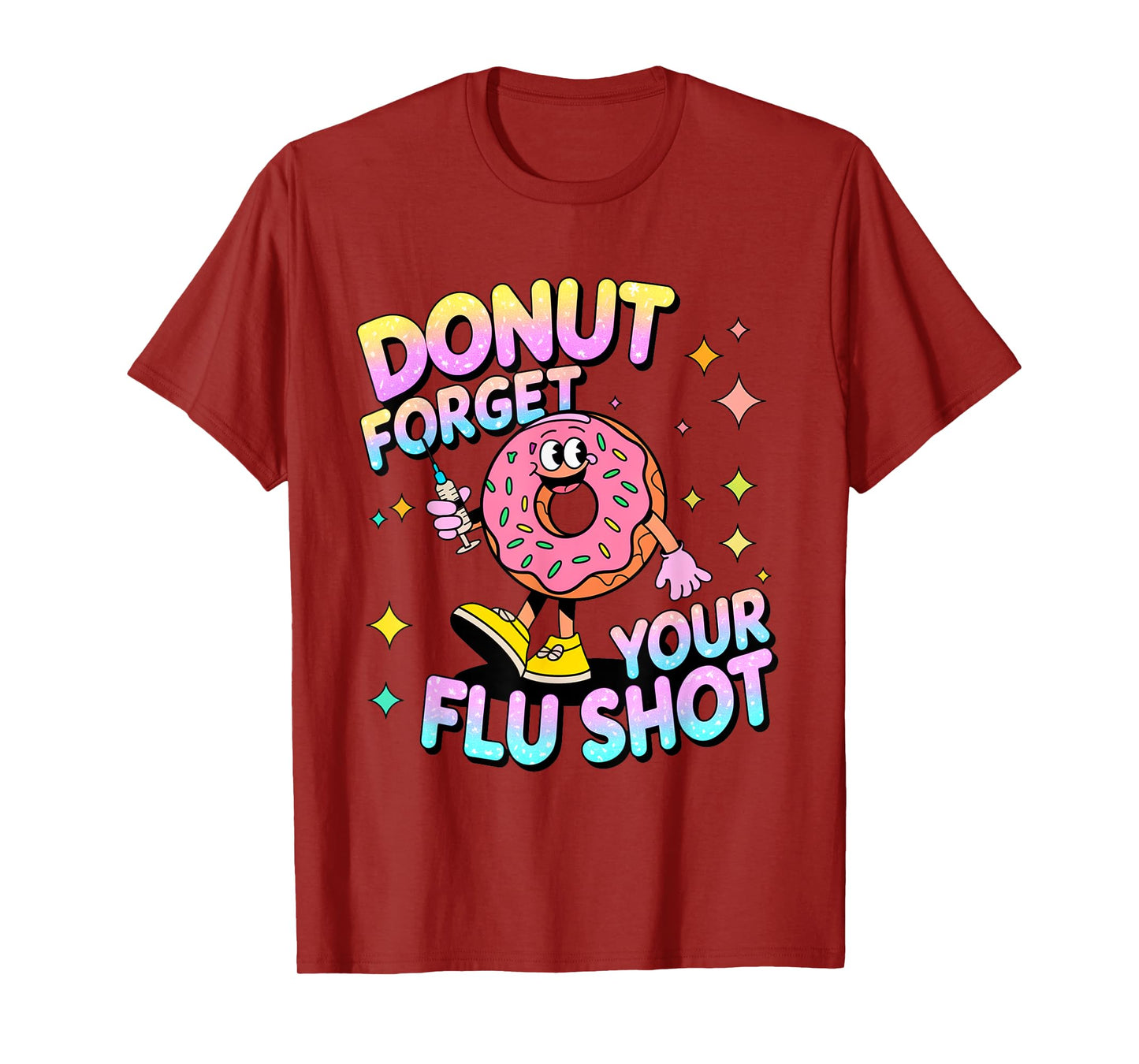 flu shot nurse medical funny nursing flu cold season donut T-Shirt