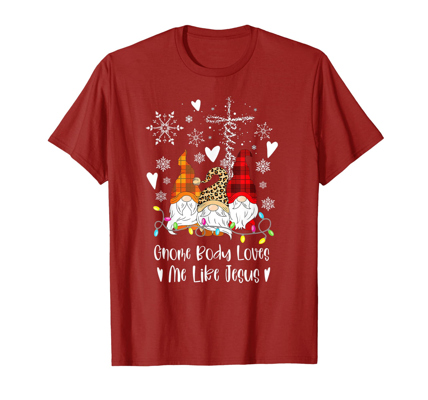 Gnome Christmas Gnome Body Loves Like Jesus Gnomes T-Shirt