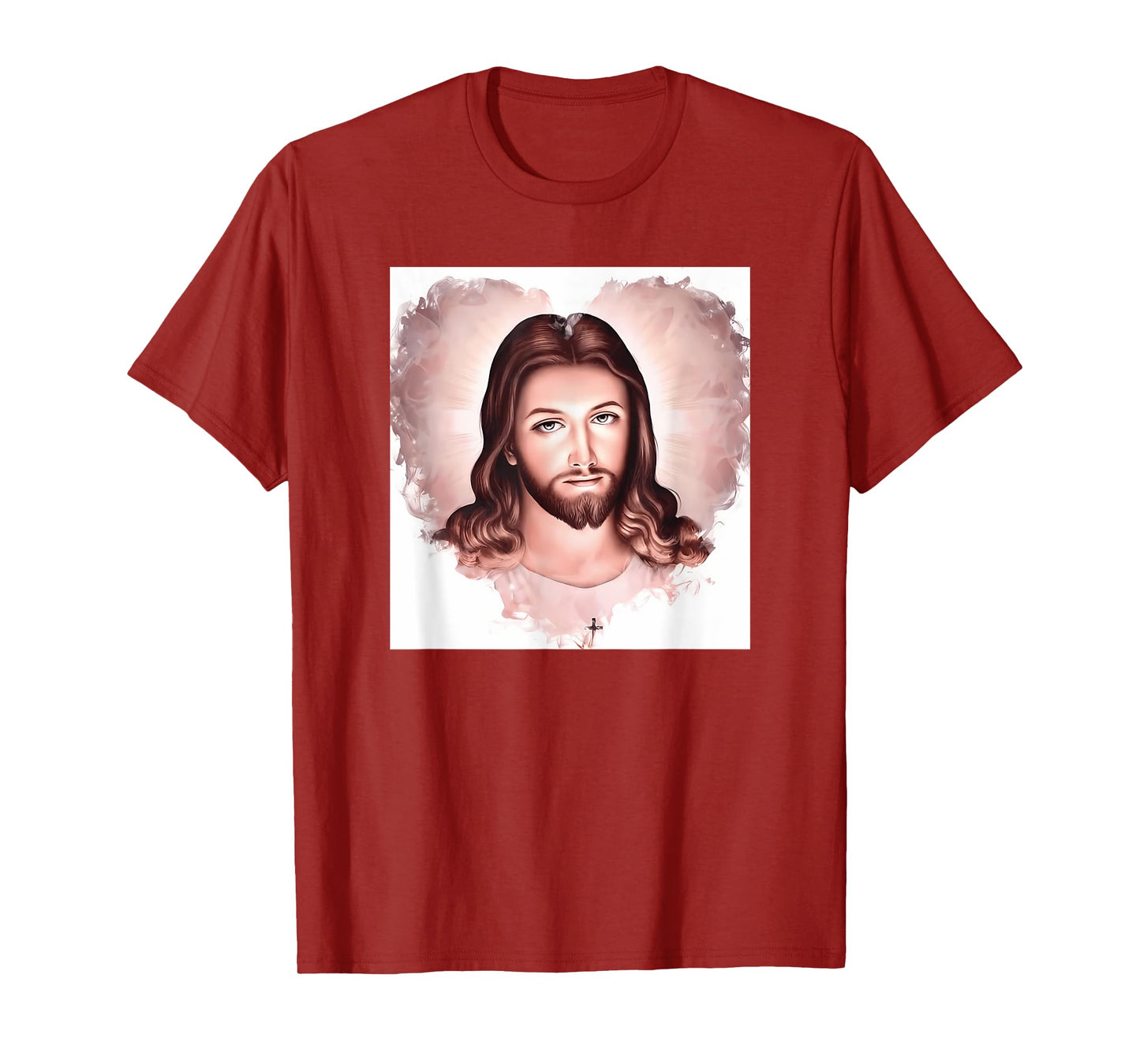 Funny The Face of Jesus Christ in A Heart Shape T-Shirt