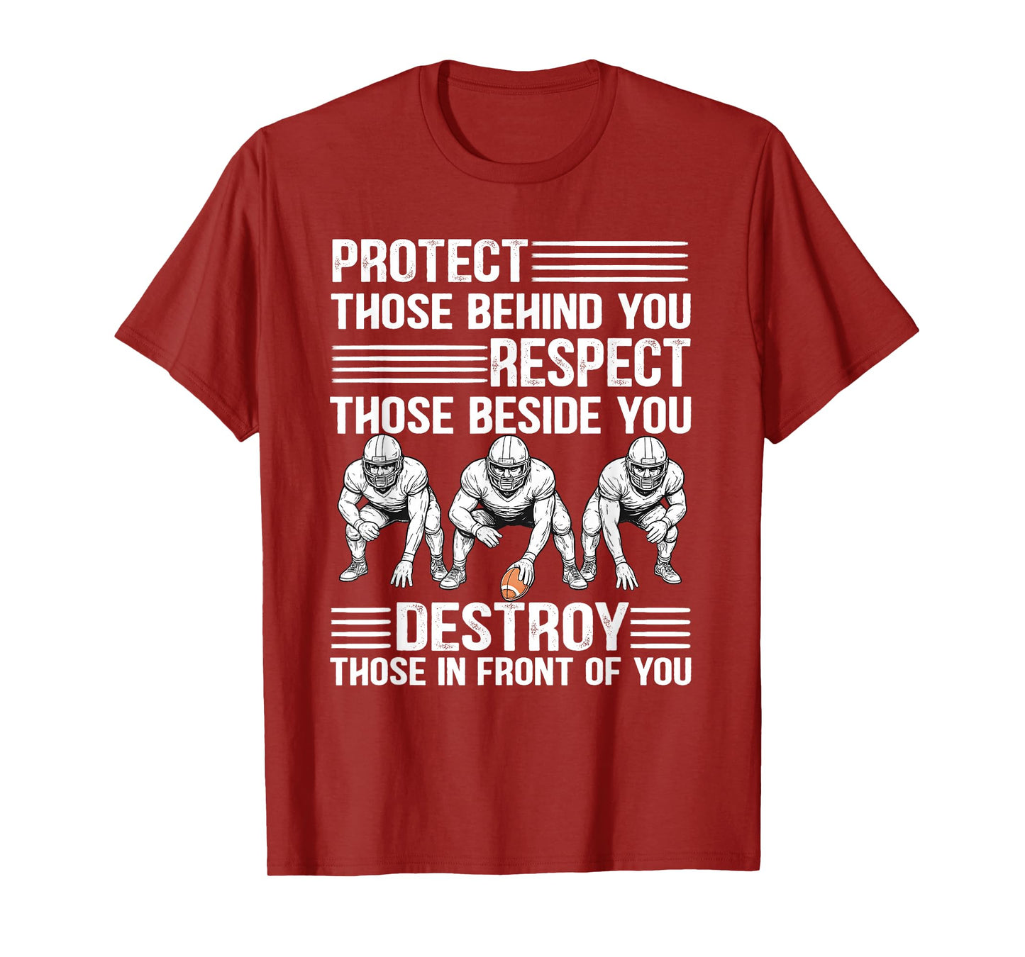 Vintage Protect Respect Destroy Offensive Lineman Football T-Shirt